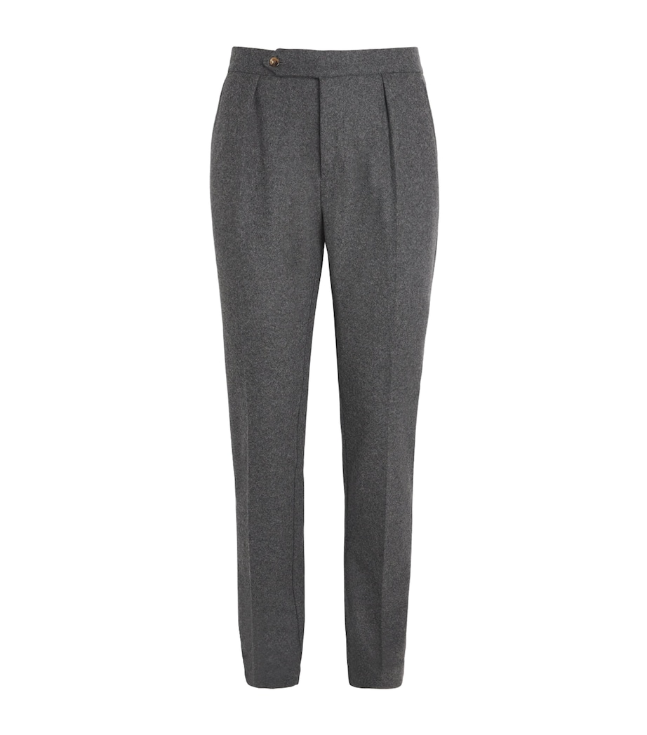Wool-Blend Flannel Trousers MEDIUM GREY HEATHER Image 1