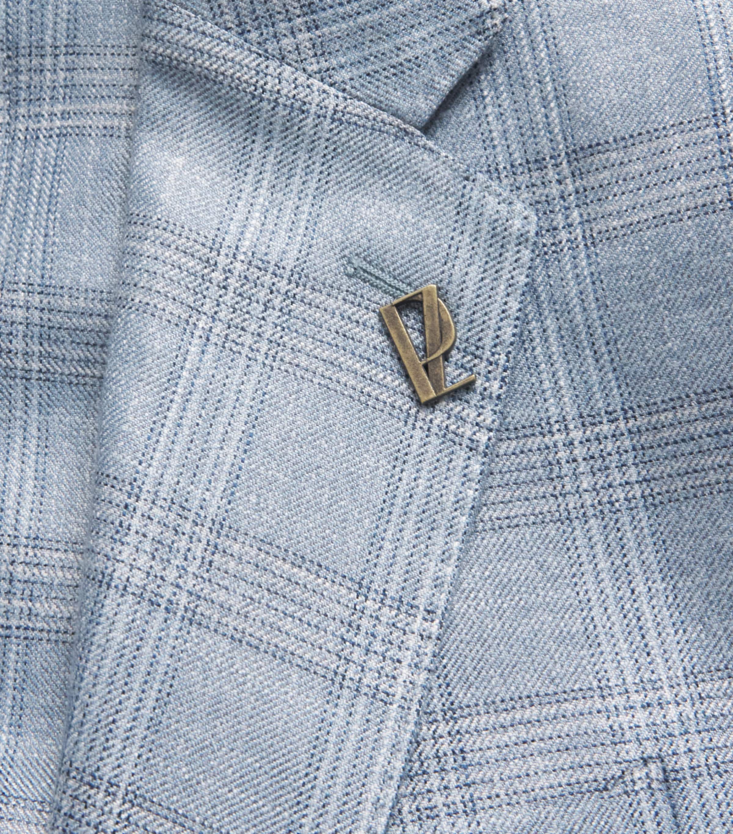 Pal Zileri Mens Check Brera Blazer Light Blue Image 6