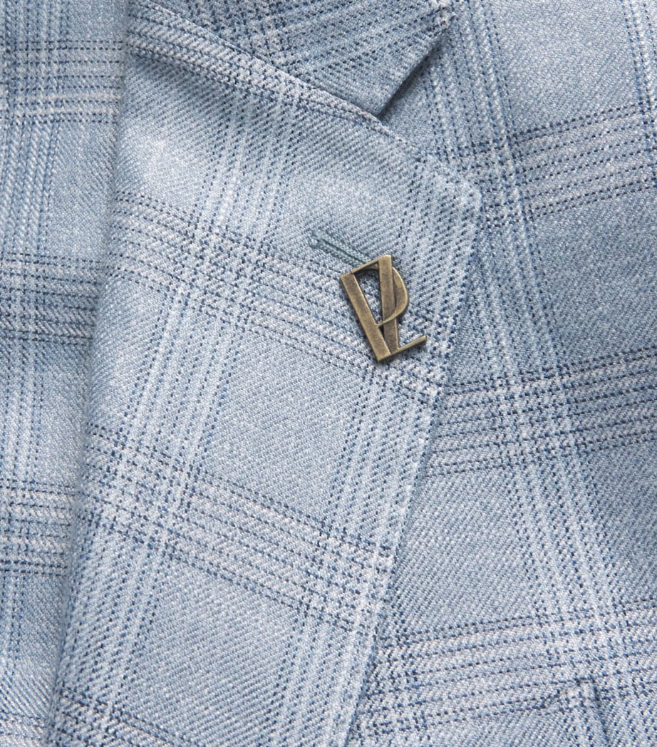 Pal Zileri Mens Check Brera Blazer Light Blue Image 6