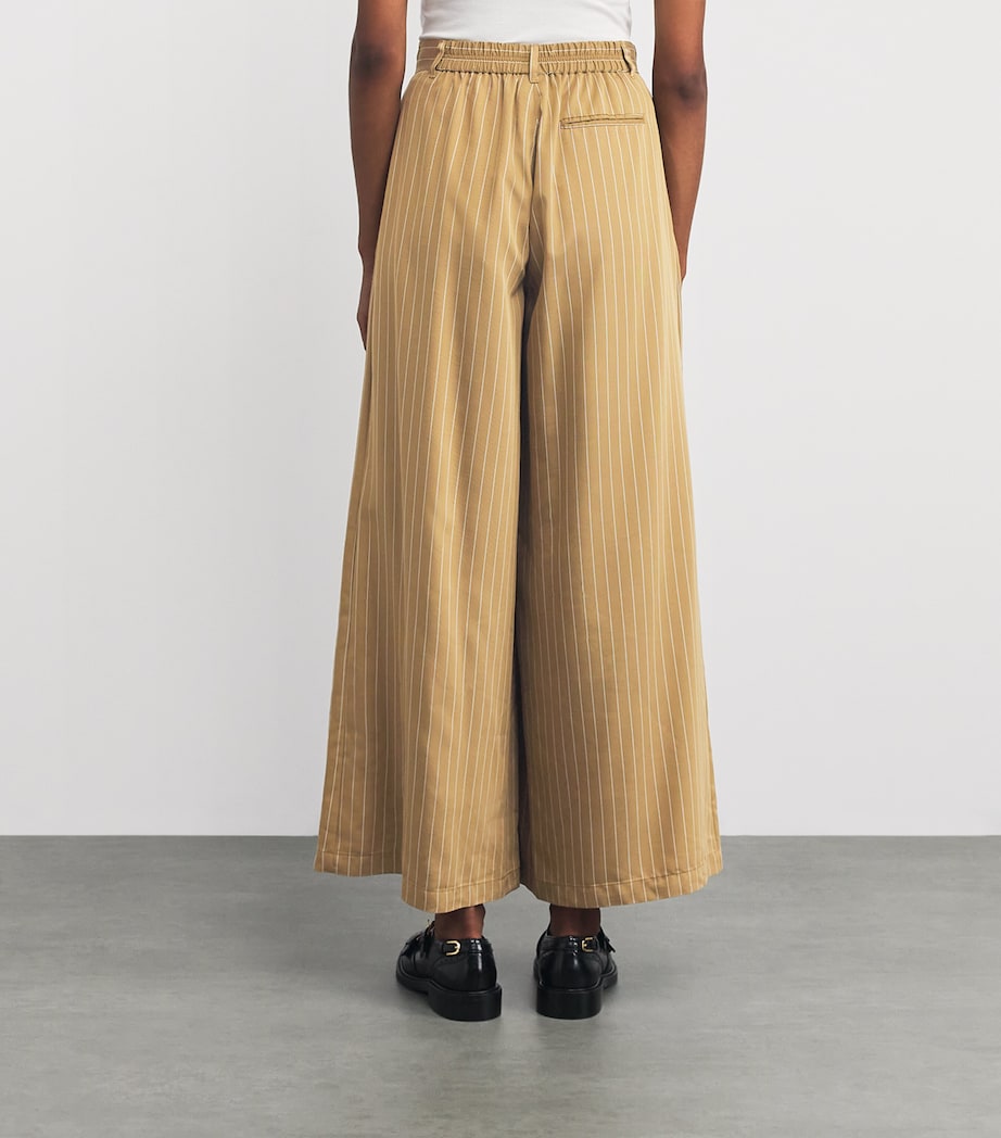 Pinstripe Wide-Leg Trousers OCHRE Image 4