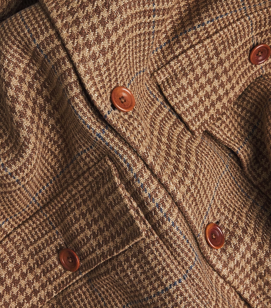 Wool Twill Check Shacket CAMEL/BROWN BLUE DCO Image 5