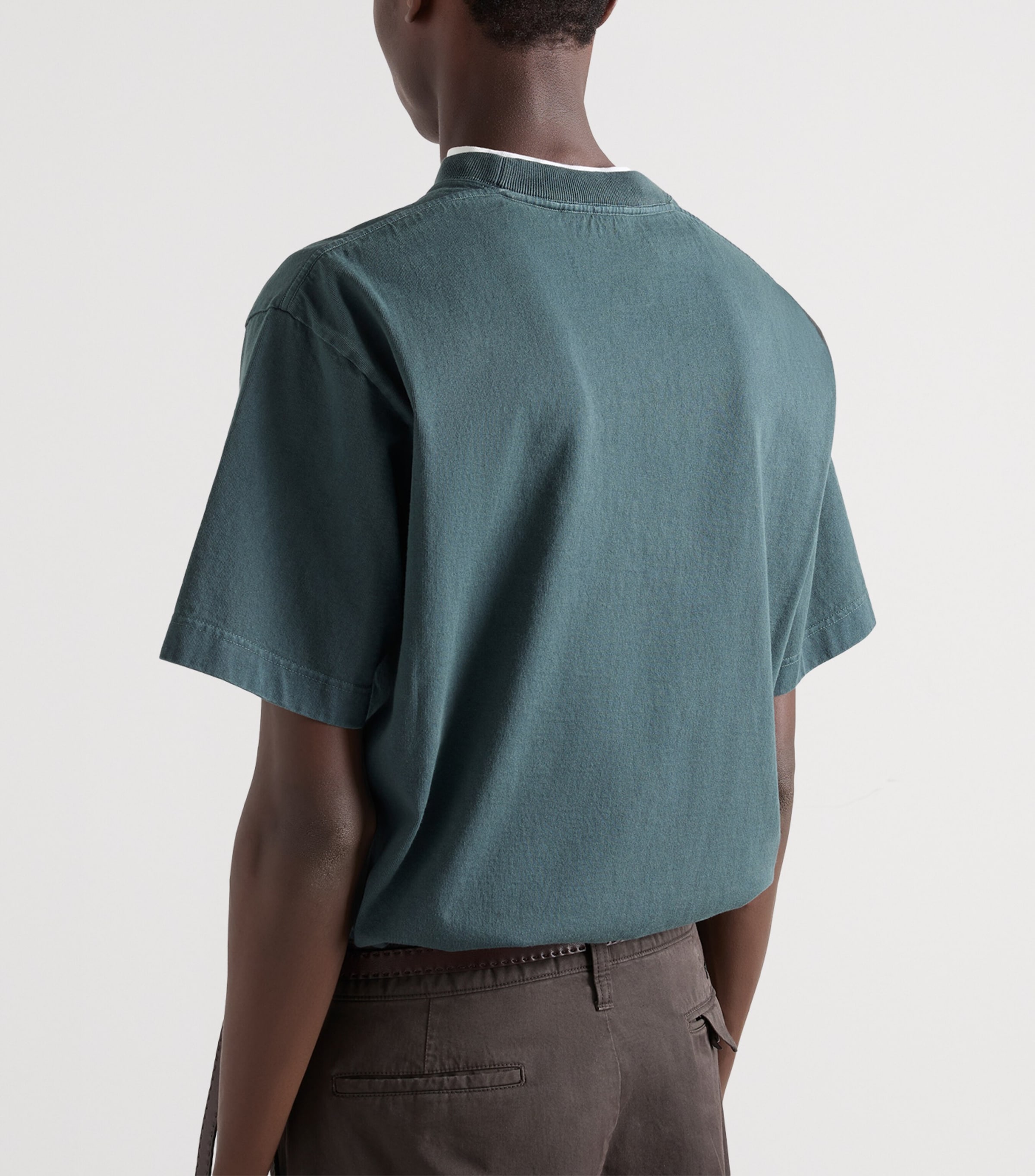 Prada Mens Logo T-Shirt Green Image 5