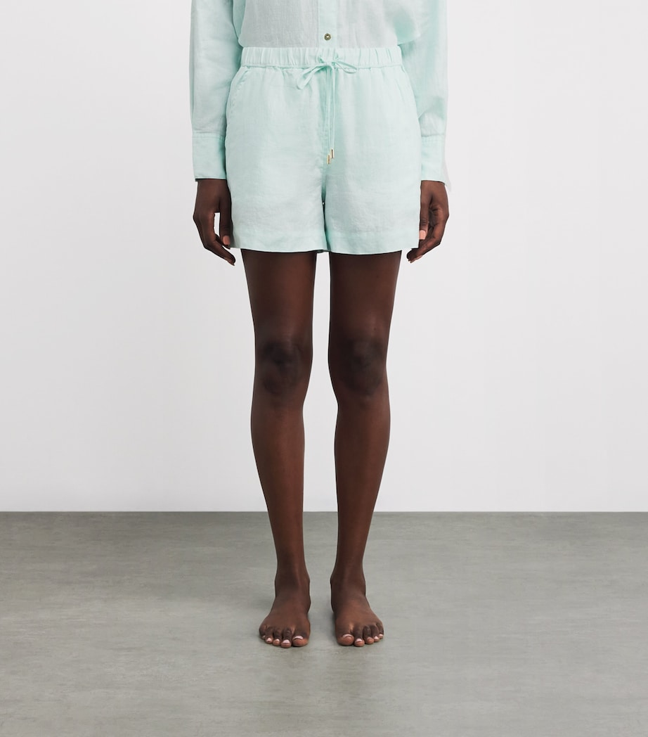 Linen Drawstring Corfu Shorts MNT-MNT/LINEN Image 3