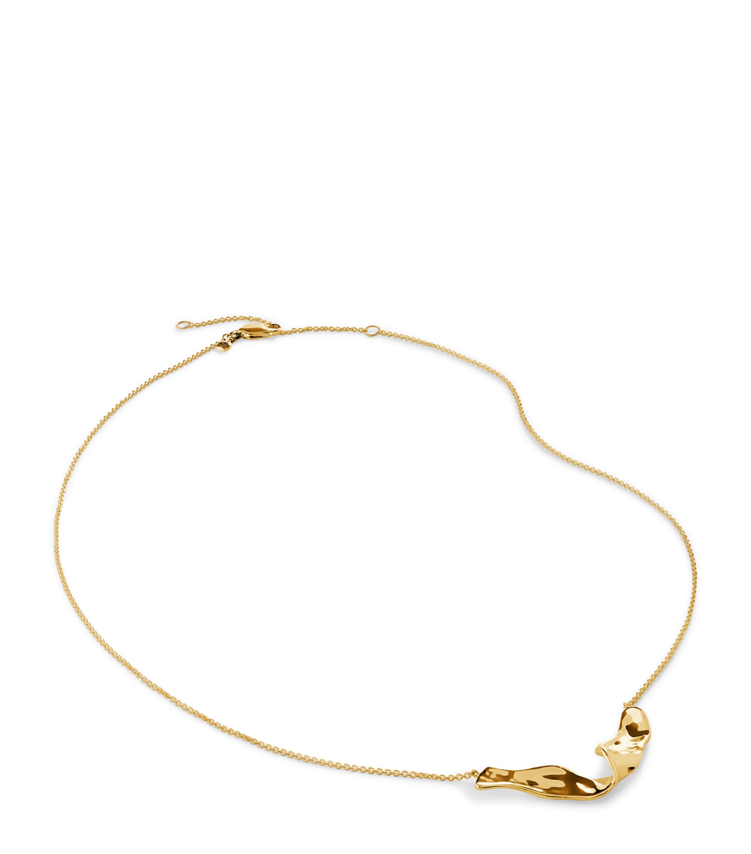 Monica Vinader Gold Vermeil Wave Necklace In Gold