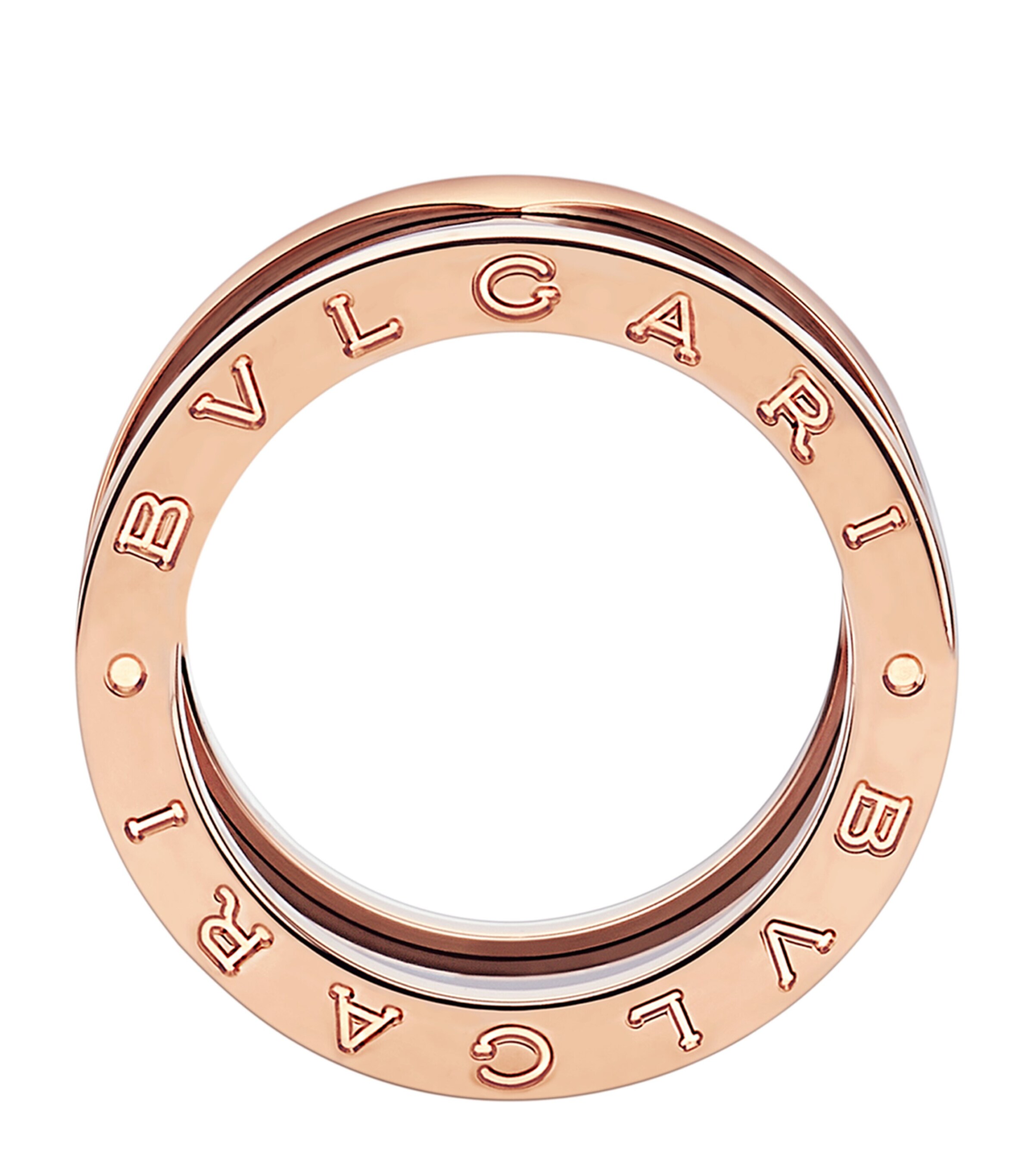Rose Gold and Blcak Ceramic B.zero1 Four-Band Ring PINK GOLD Image 2