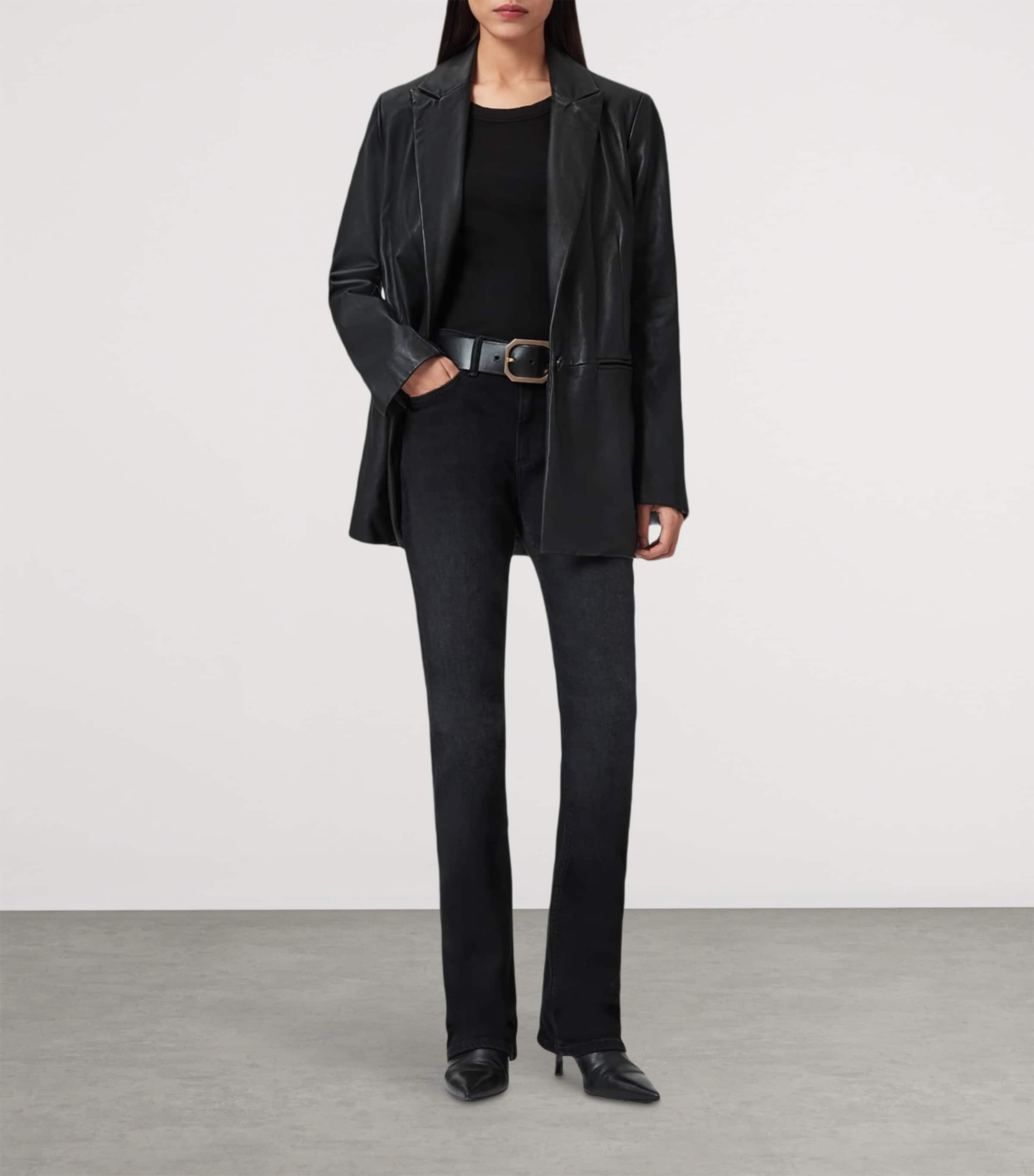 Haldan High-Rise Bootcut Jeans WASHED BLACK Image 2