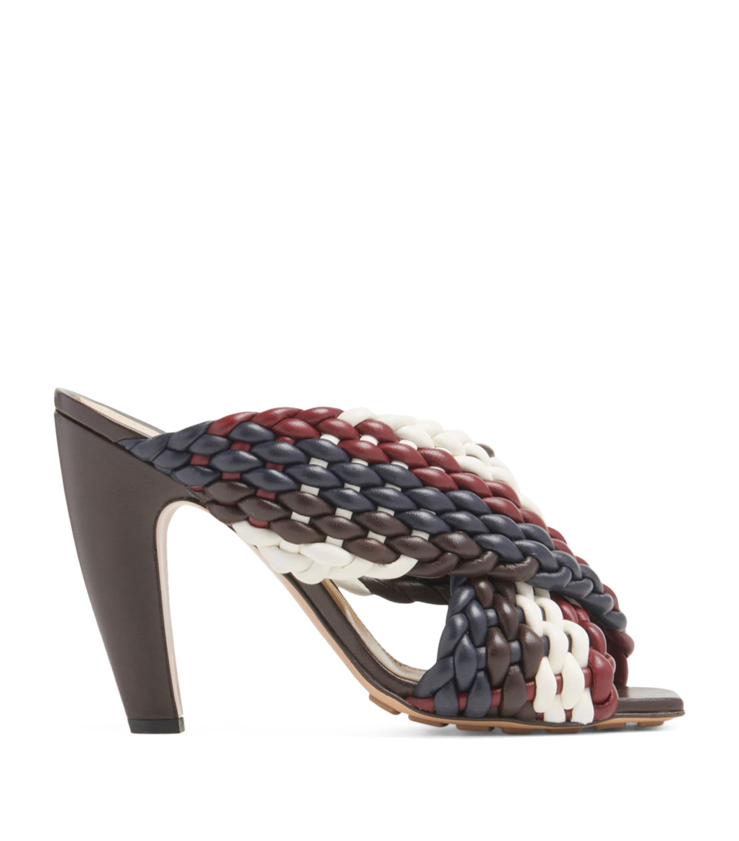 Bottega Veneta Leather Canalazzo Sandals 100 In Blue