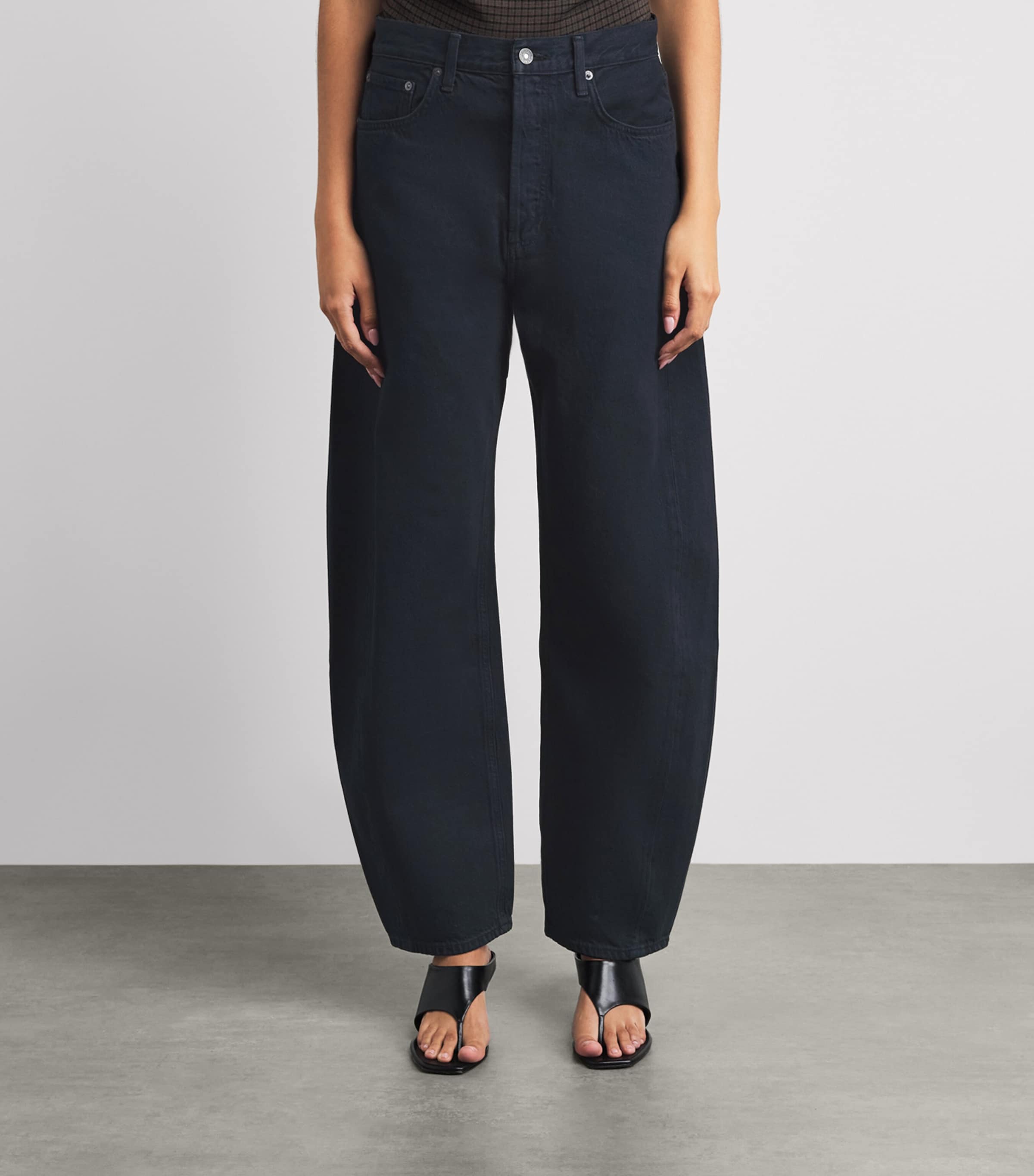AGOLDE Womens Luna Pierced Tapered Jeans Ison Image 4