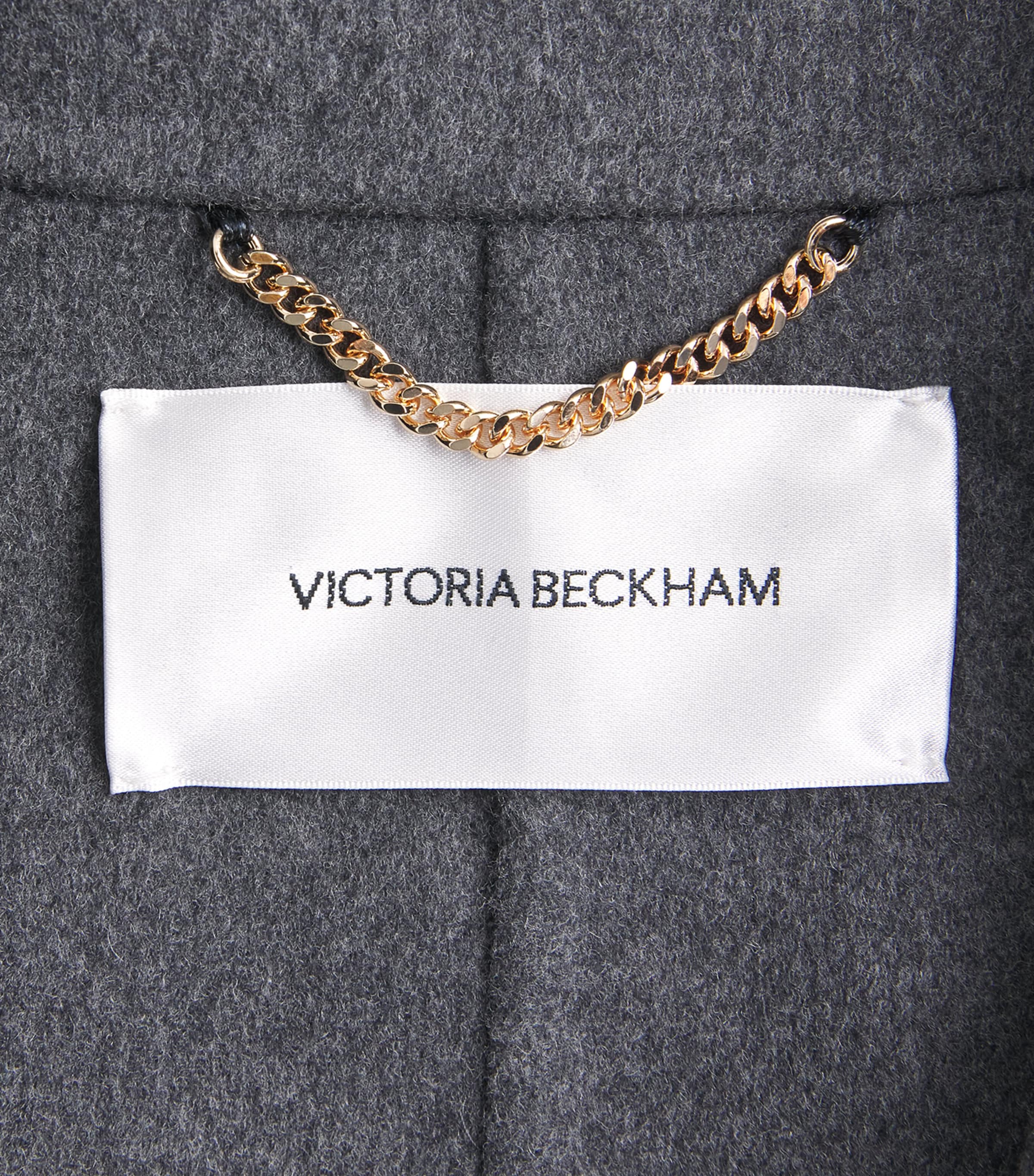 Victoria Beckham Womens Wool-Cashmere Double-Faced Overcoat Dark Grey Melange Image 6