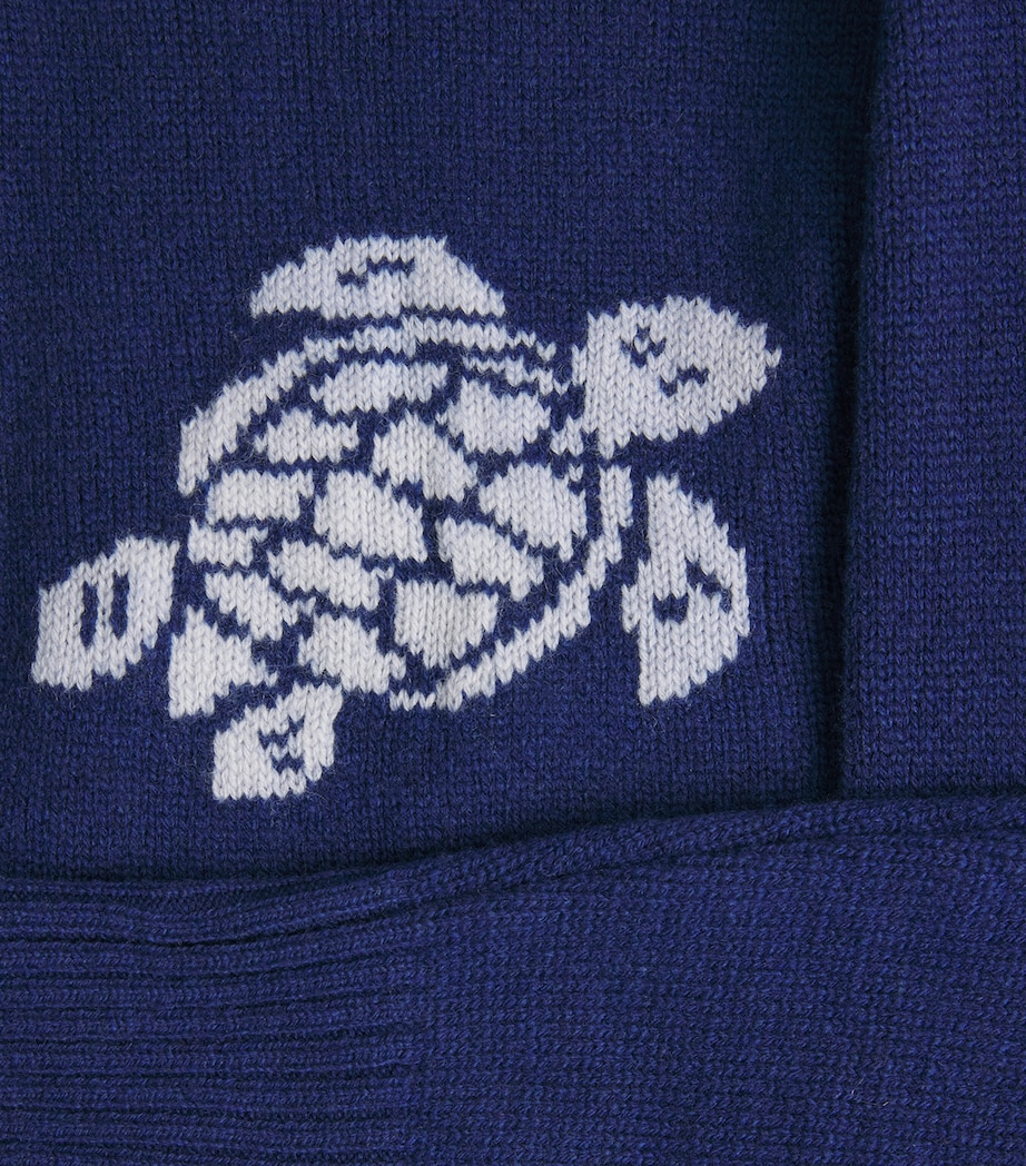 Vilebrequin Mens Virgin Wool-Cashmere Juan Zip-Up Cardigan Bleu Marine Image 6