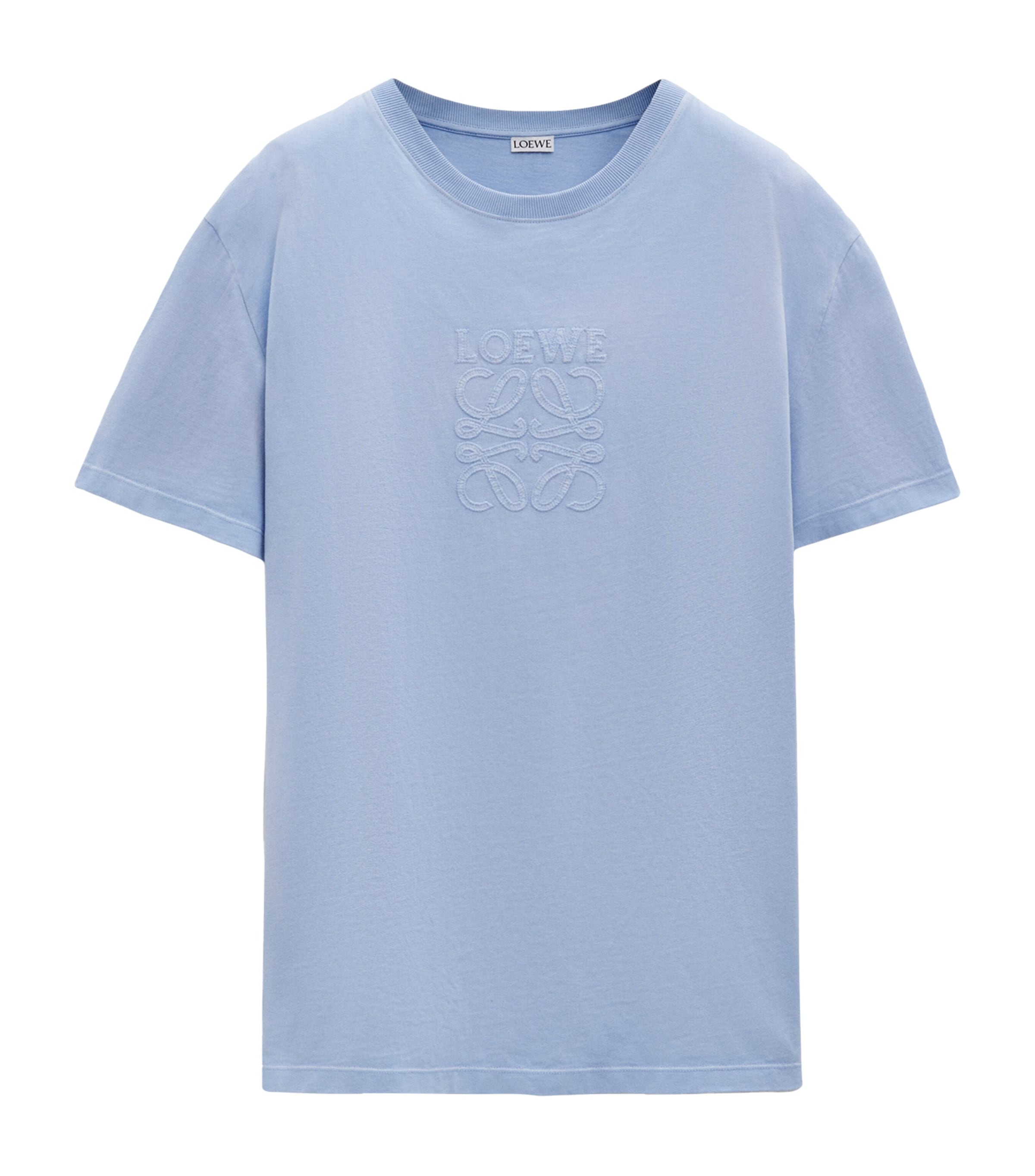 LOEWE ロゴデザイン Tシャツ ライトブルー LOEWE Embroidered Logo T-Shirt | Harrods US