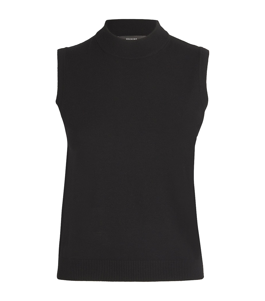 Rib-Knit Tank Top BLACK Image 1