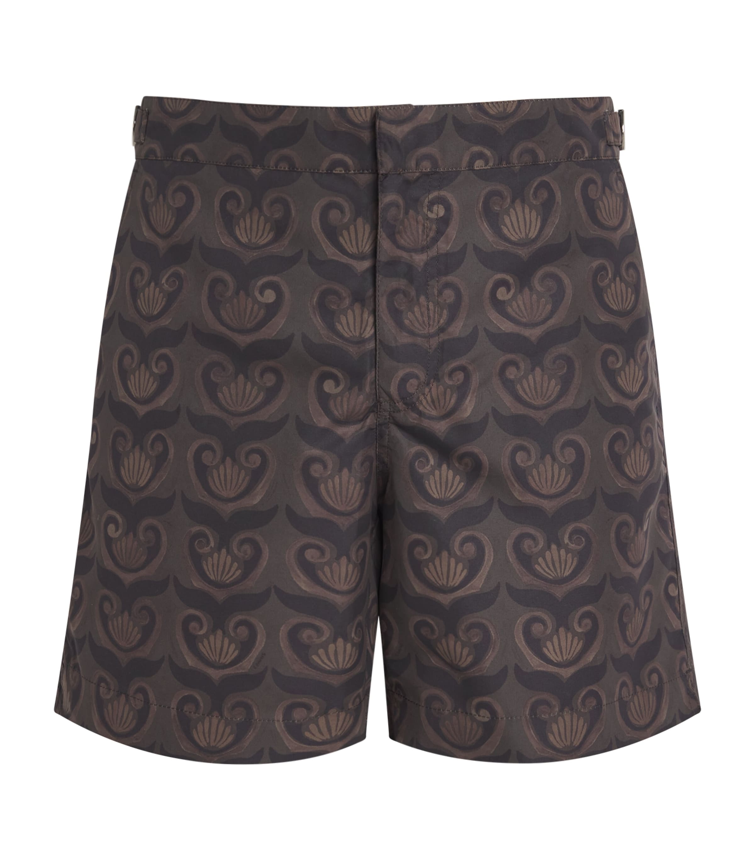 Commas Shell Print Swim Shorts In Brown