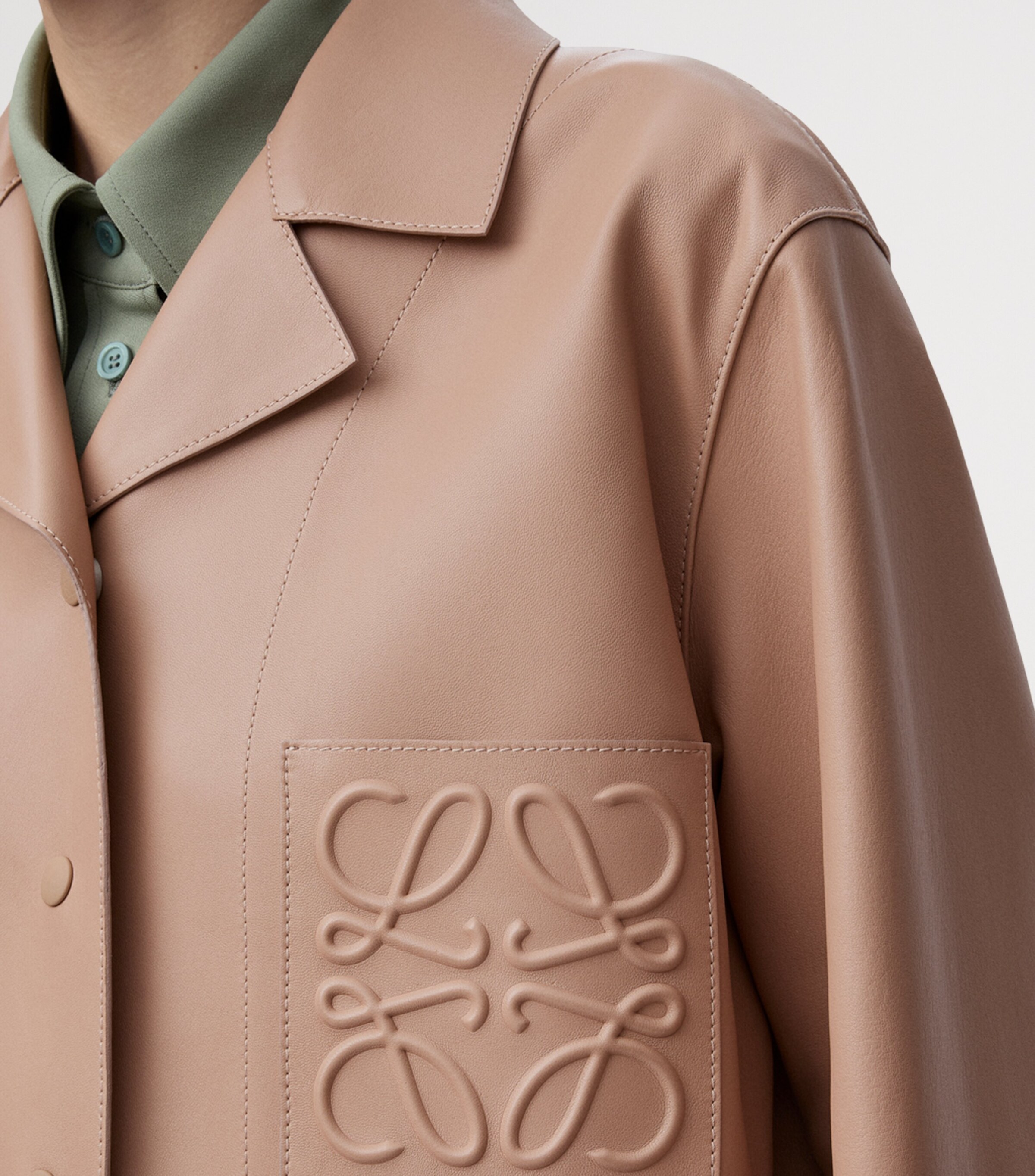 Leather Pyjama Blouse BEIGE Image 6