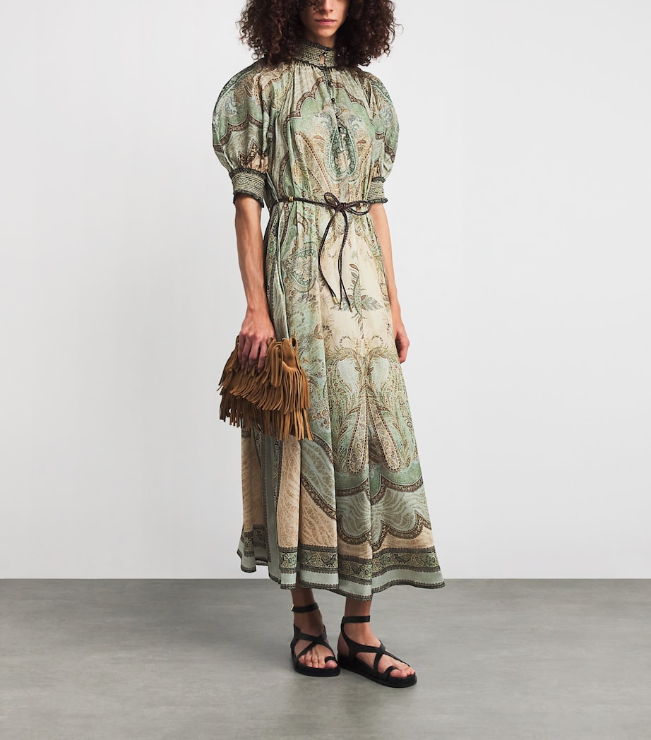Silk Printed Wanderlust Maxi Dress TPSTRY TEAL MLTITPTM Image 2
