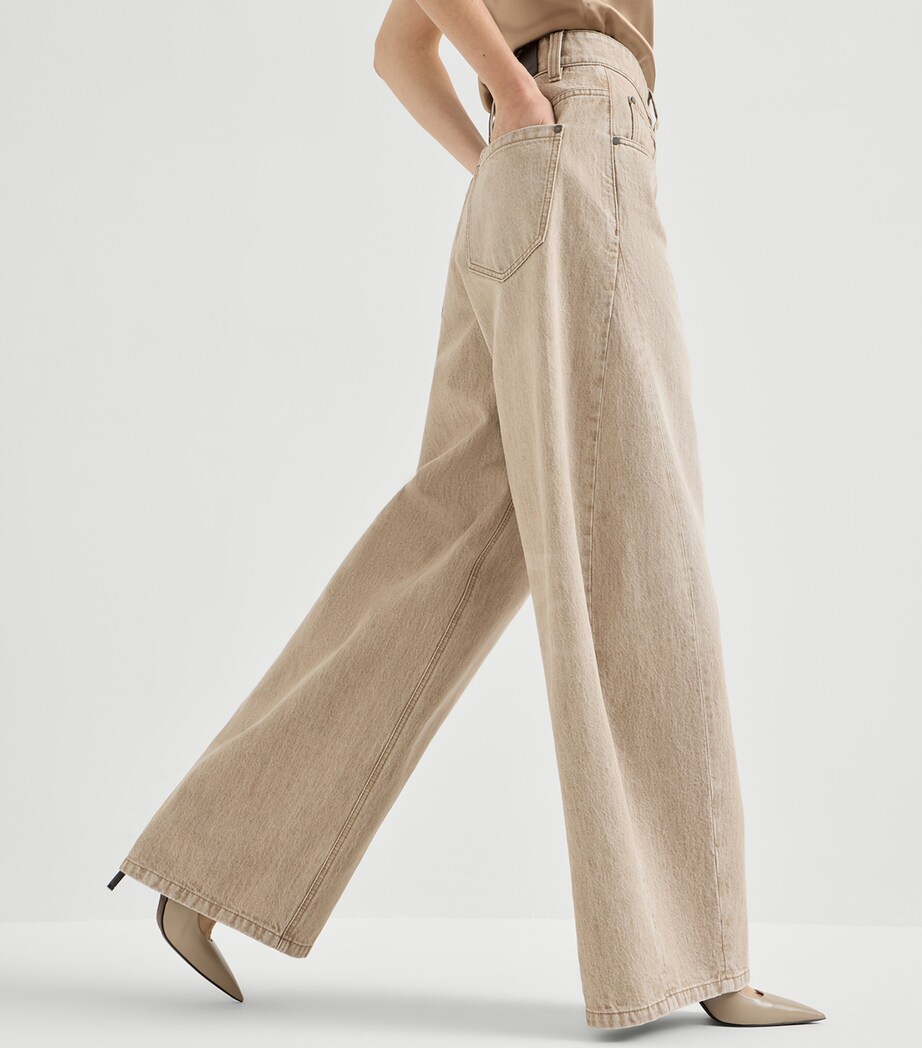 Brunello Cucinelli Womens Wide-Leg Jeans Image 4