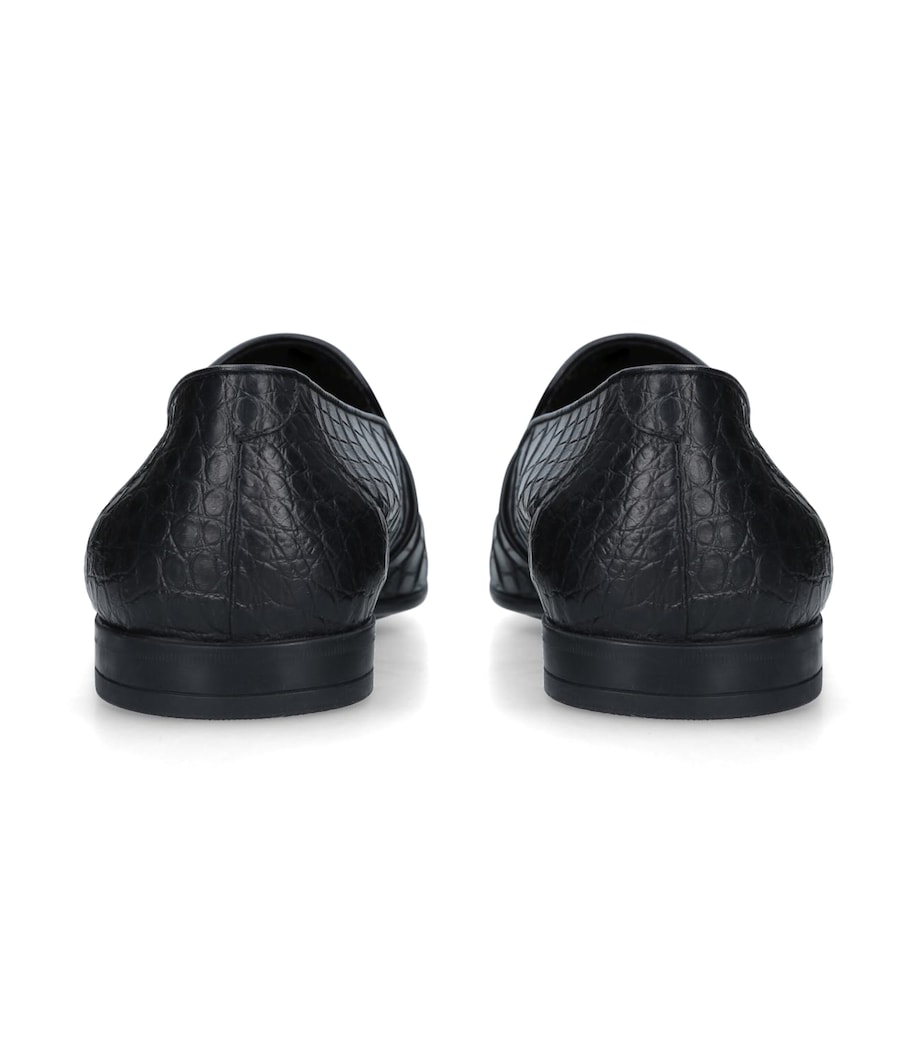 Croc-Embossed Leather Loafers Image 2