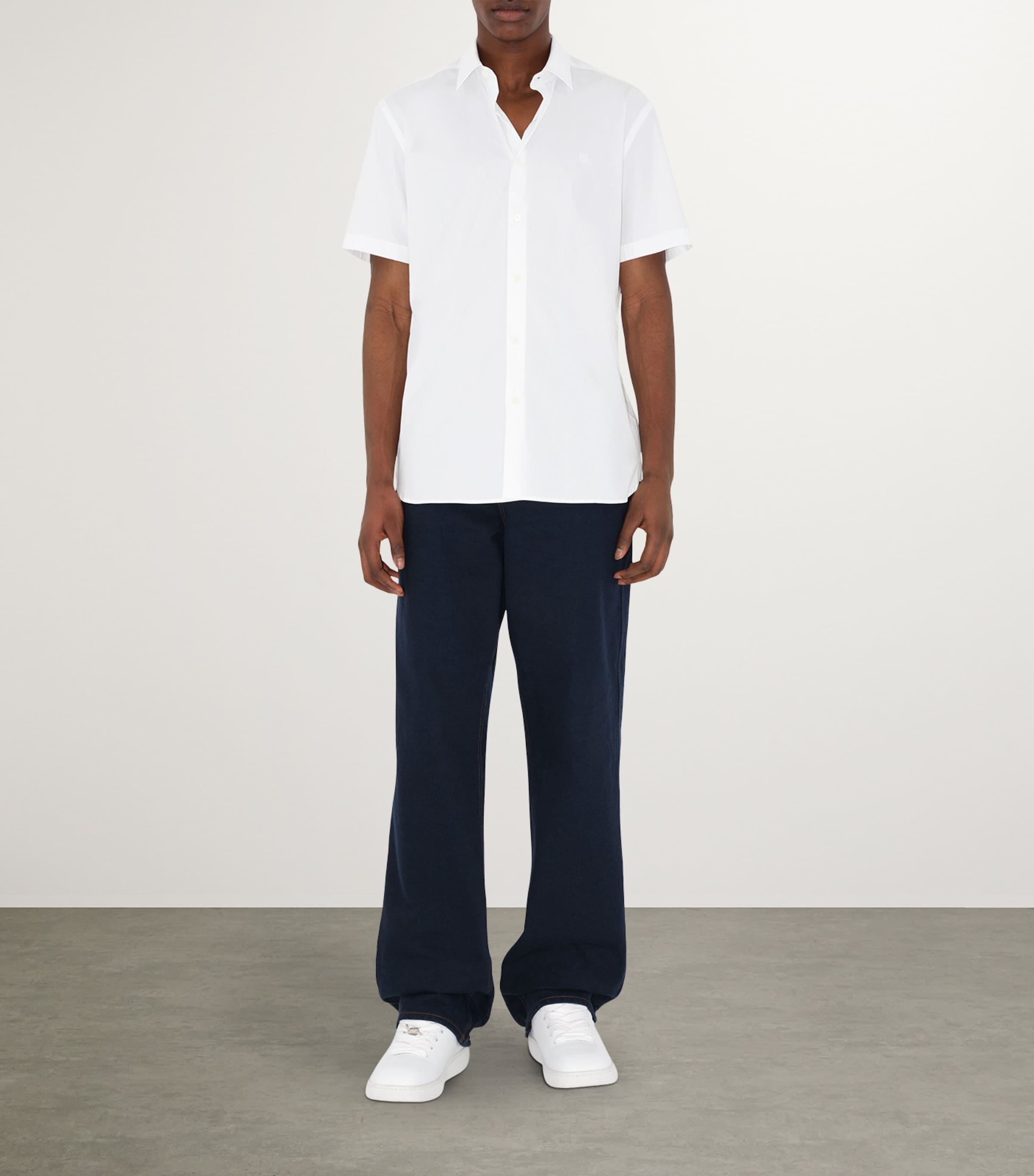 Stretch-Cotton Short-Sleeve Shirt WHITE Image 4