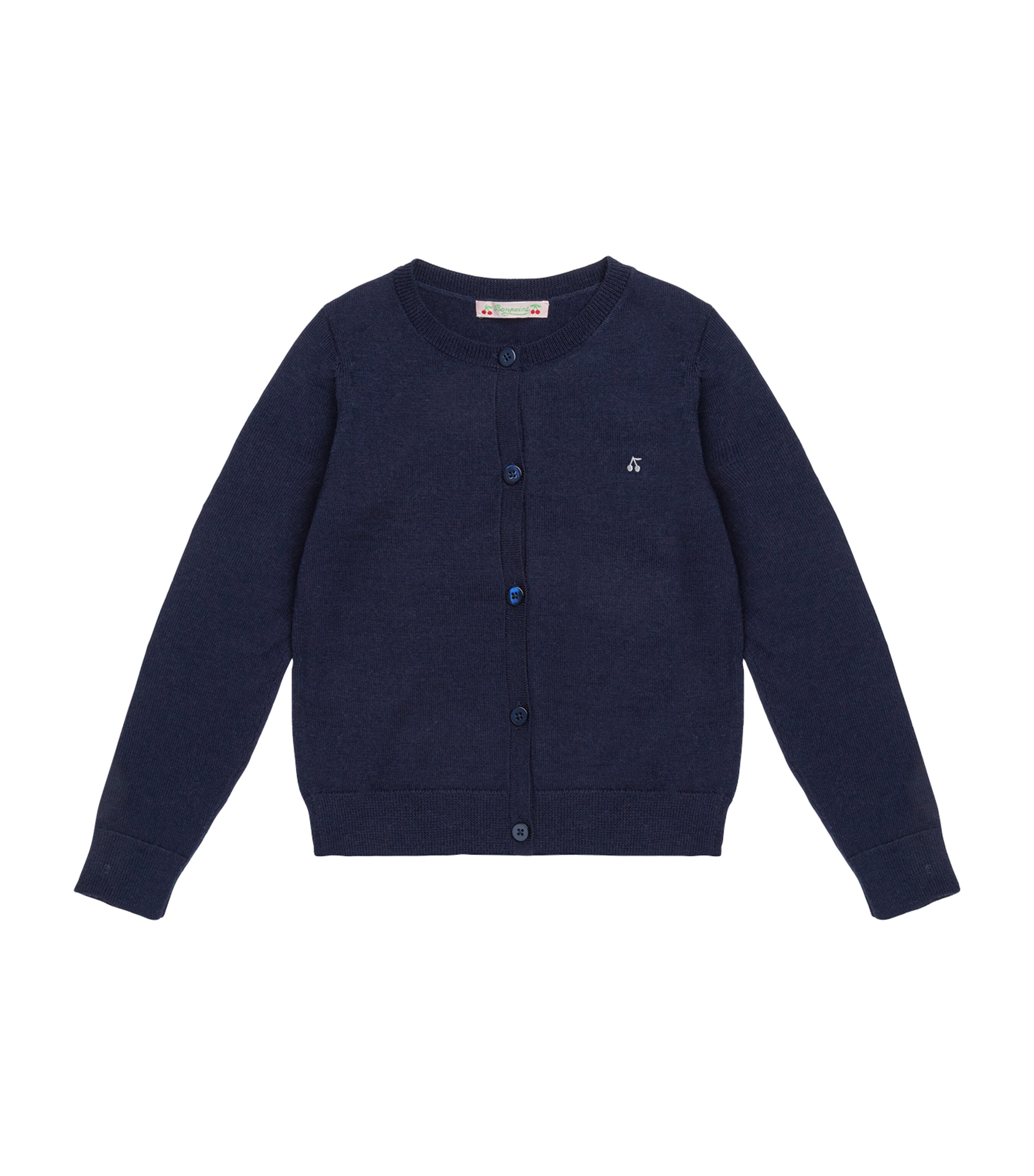 Bonpoint Wool Embroidered Cardigan (14 Years) Upb Marine Image 1