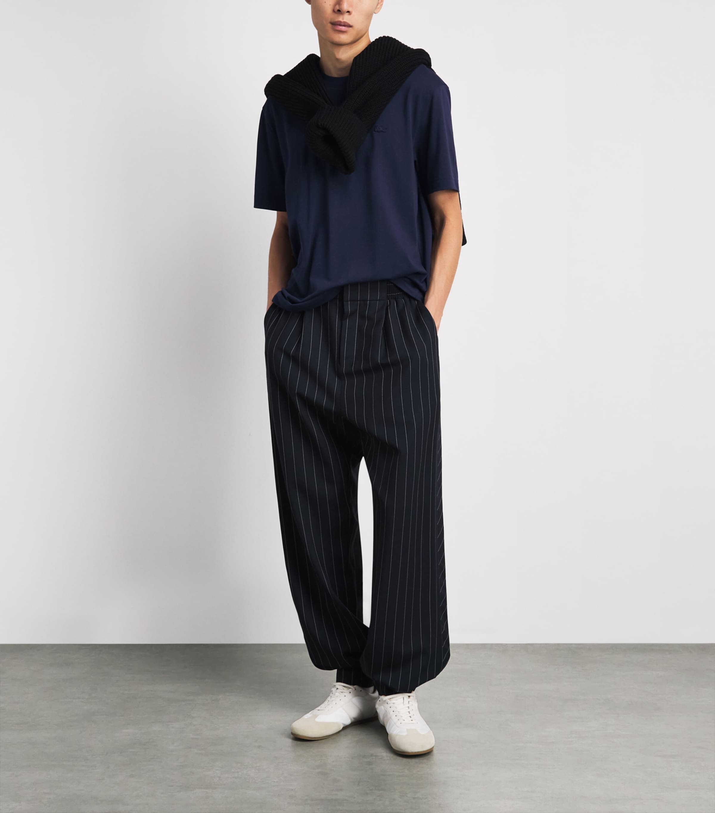 Lacoste Mens Pima Cotton Piqué T-Shirt Navy Blue Image 2