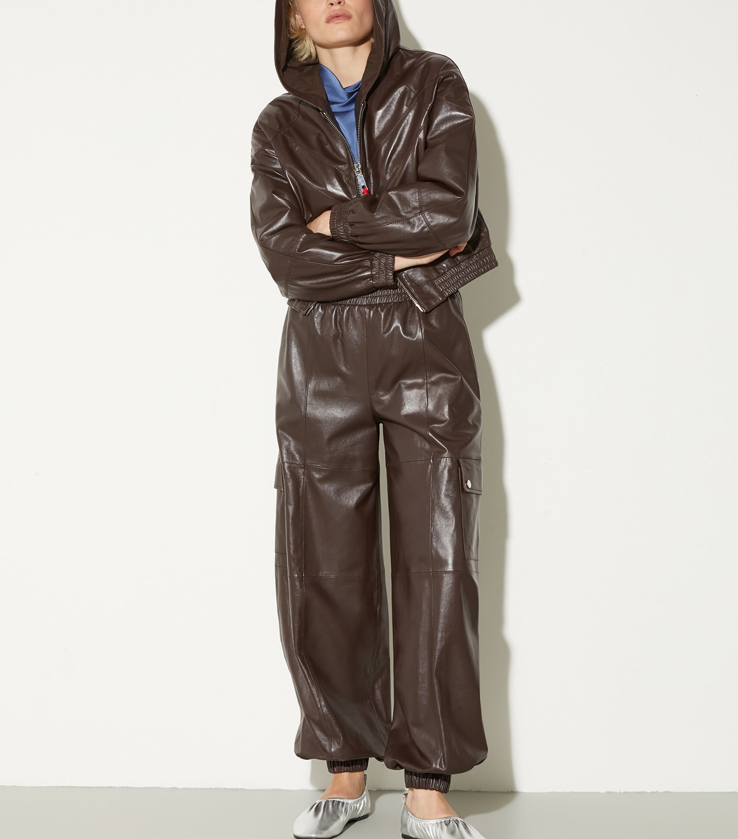 Stretch-Silk Cowl-Neck Blouse AVIO Image 5