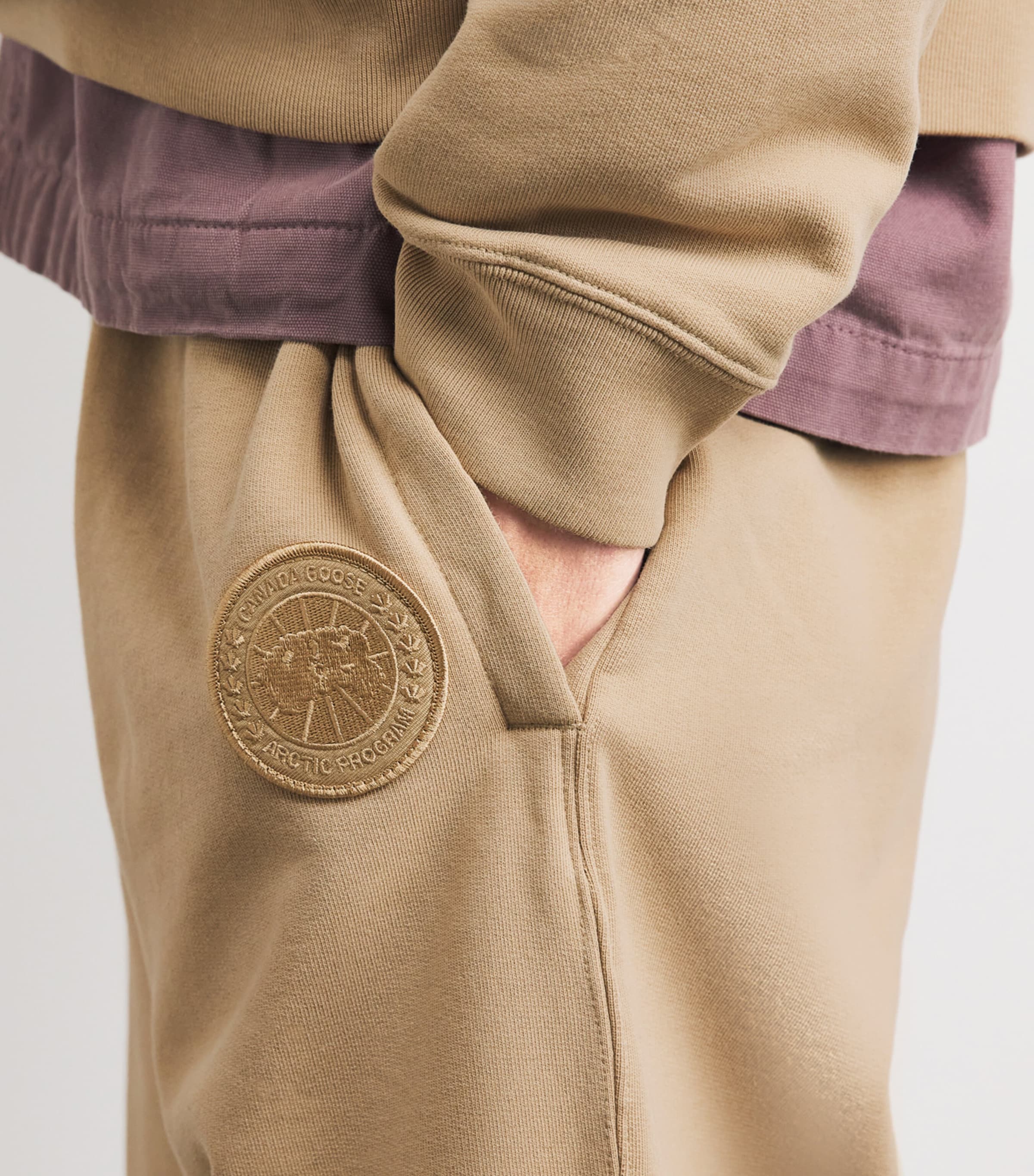 Canada Goose Mens Organic Cotton Tonal Rove Sweatpants Ecru Beige Image 6