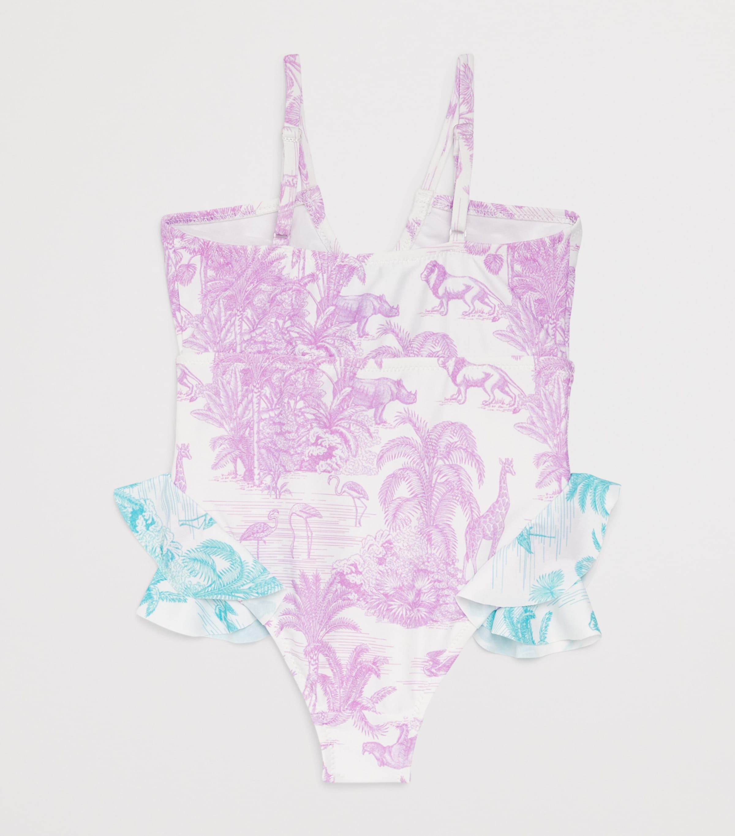 Jungle Print Spaghetti Swimsuit (2-12 Years) JUNGLE LILLAC Image 2