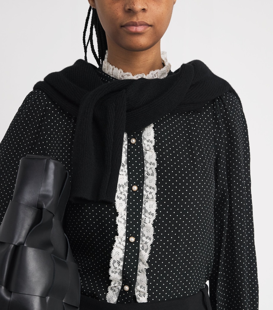 Lace-Trim Polka Dot Blouse BLACK/LIGHT CREAM Image 6