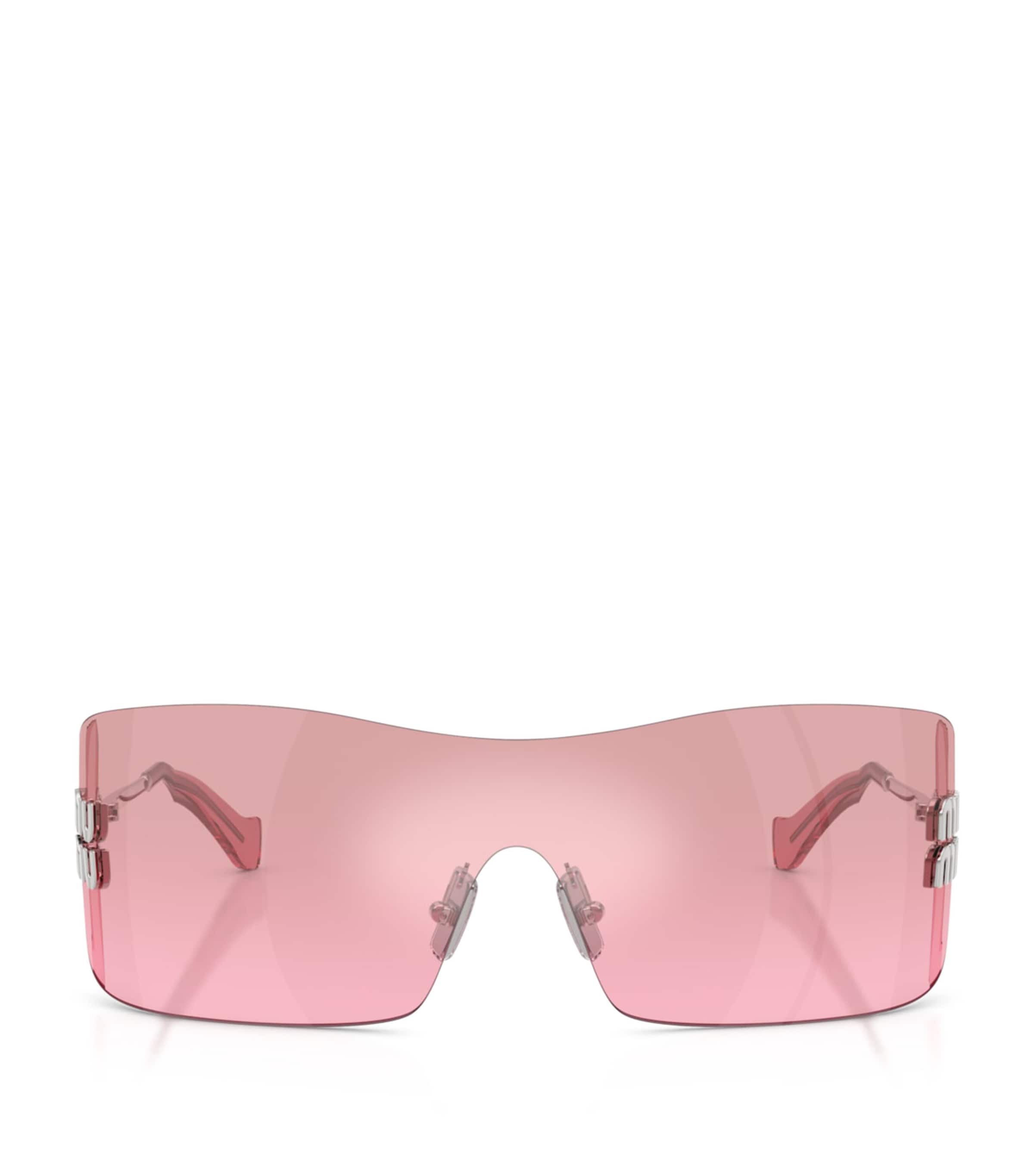 Miu Miu Rimless Shield Sunglasses Silver Image 1