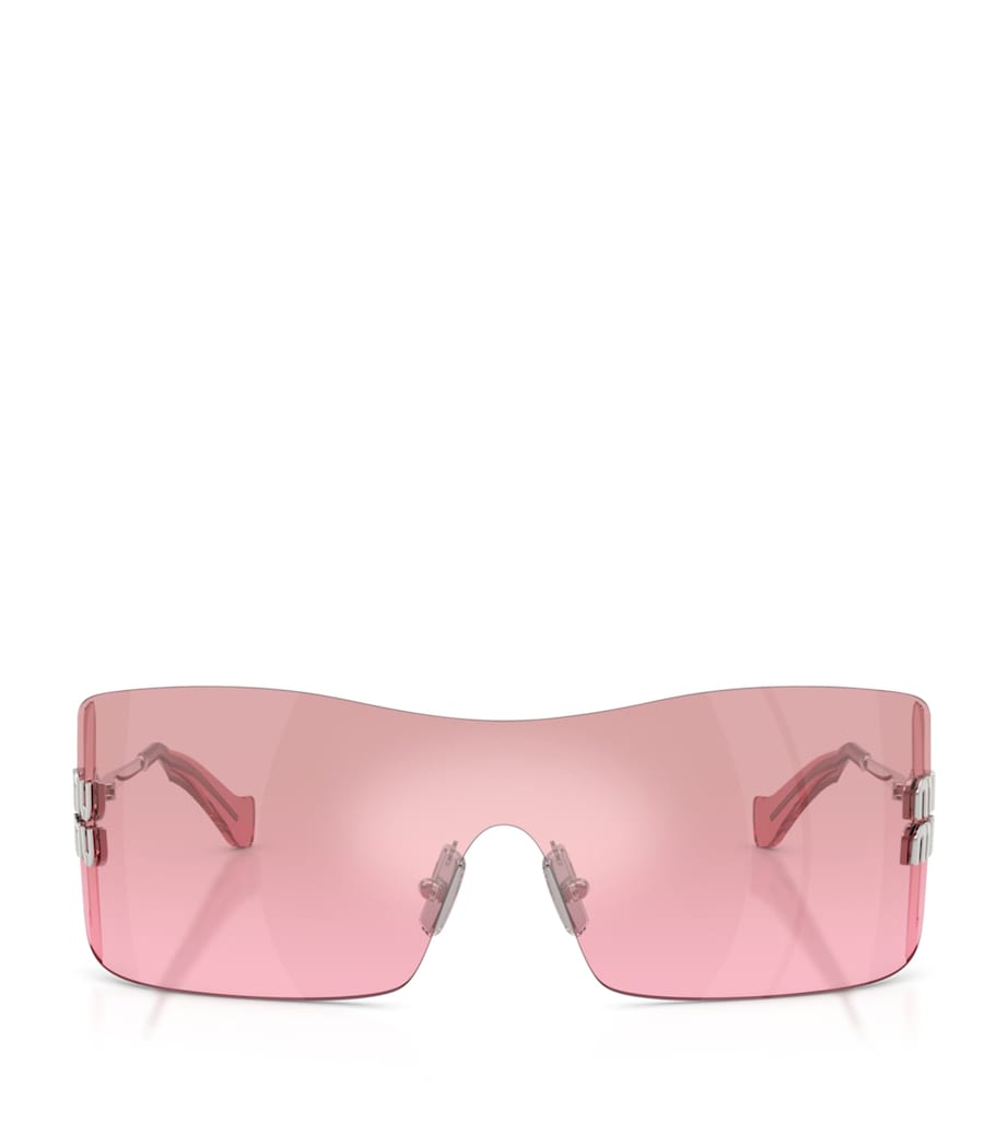 Miu Miu Rimless Shield Sunglasses Silver Image 1