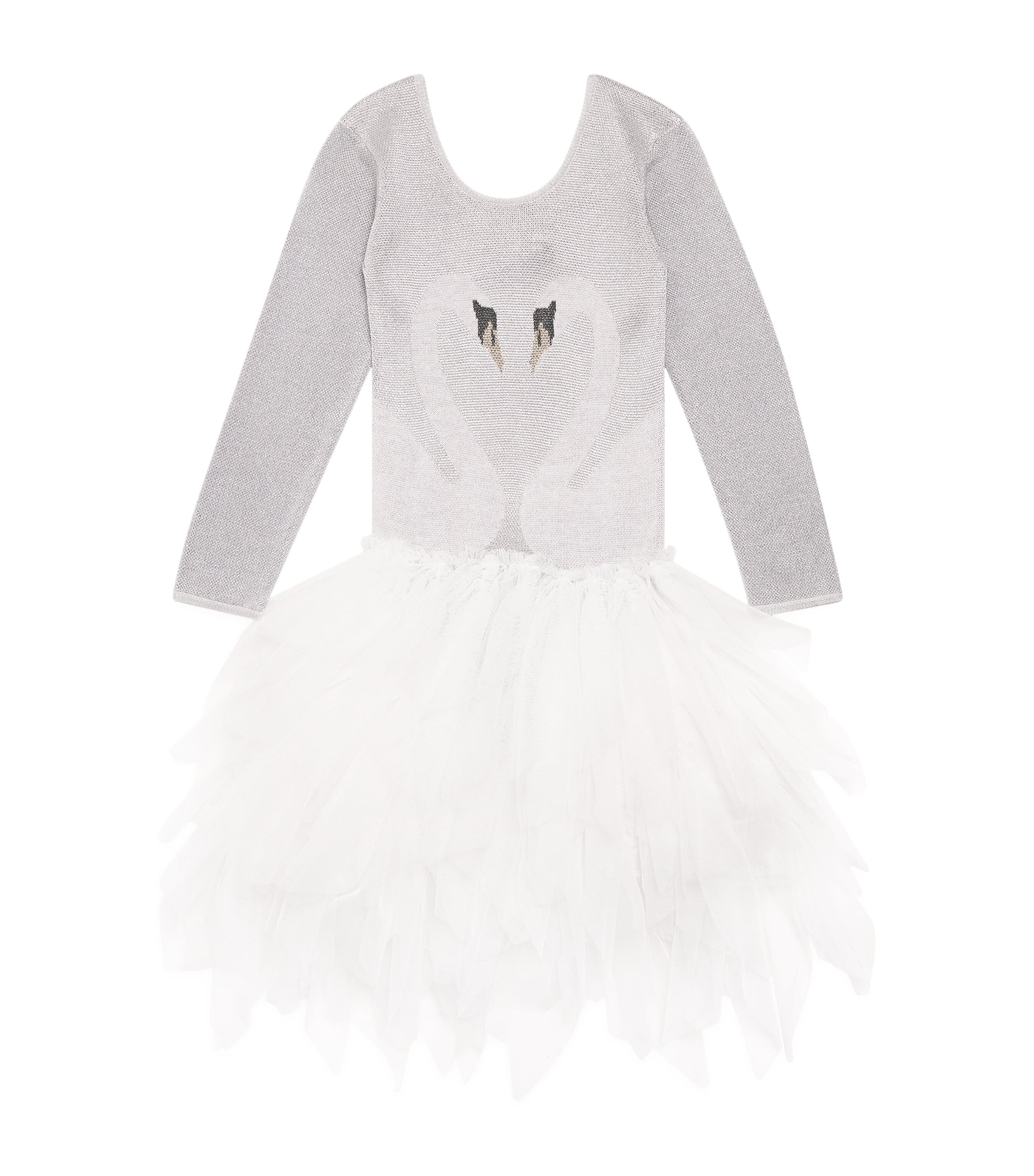 Stella Mccartney Tulle-skirt Swan Dress In Gray