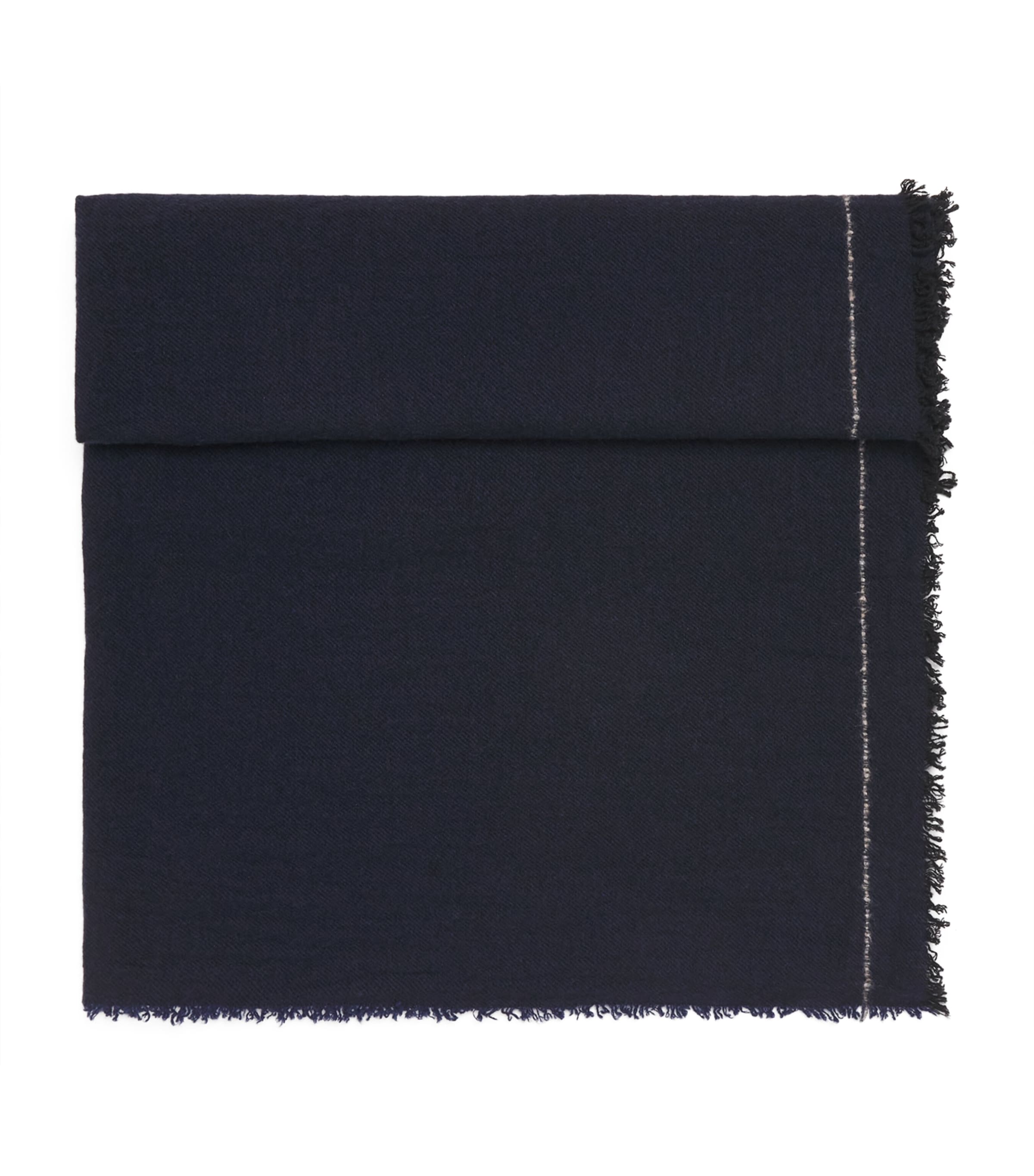 Cashmere Usan Scarf RU7720 NAVY Image 1