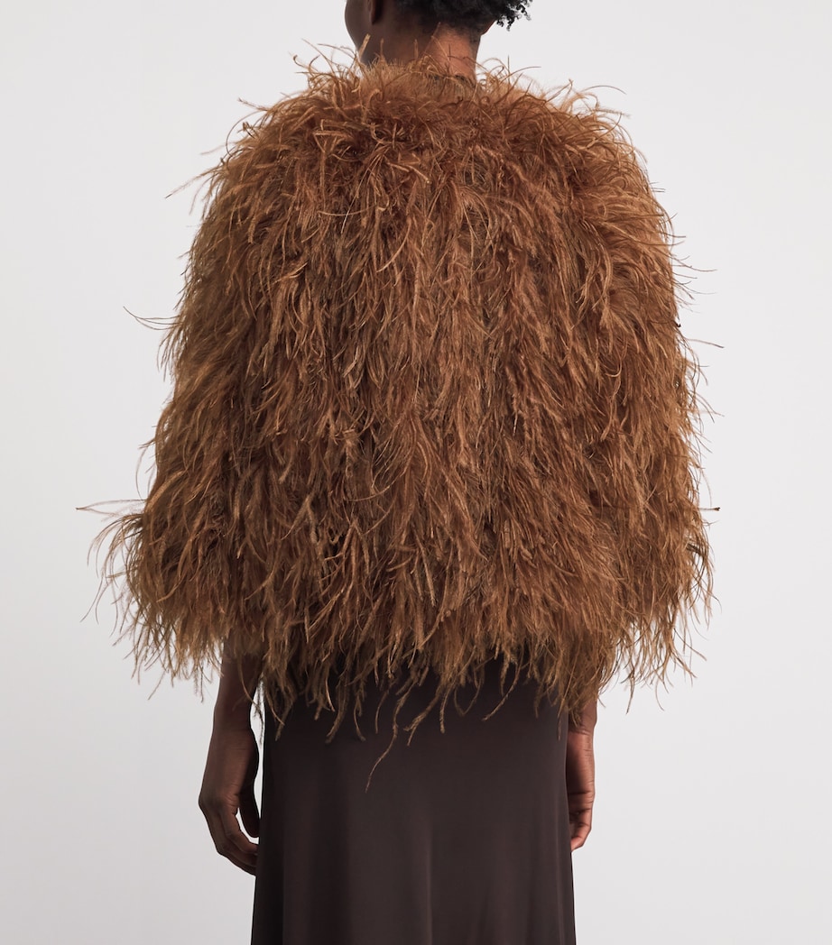 Yves Salomon Womens Ostrich Feather Jacket Image 5