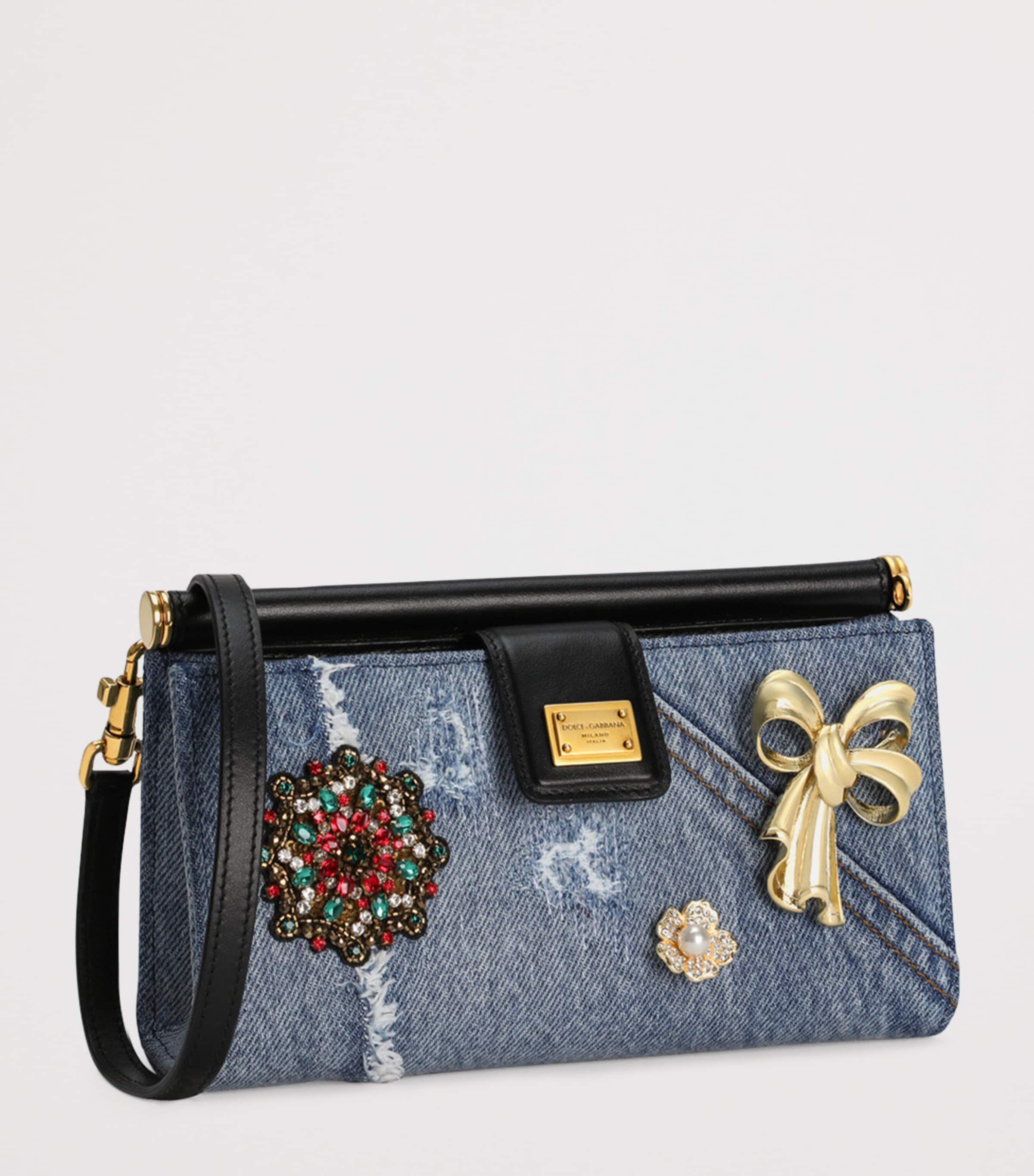 Denim Embellished Mini Bag 8C609-MULTICOLOUR Image 2