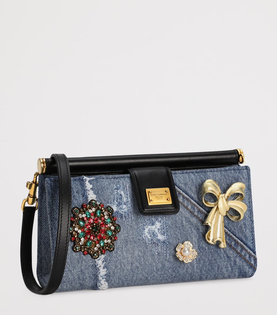 Denim Embellished Mini Bag 8C609-MULTICOLOUR Image 2