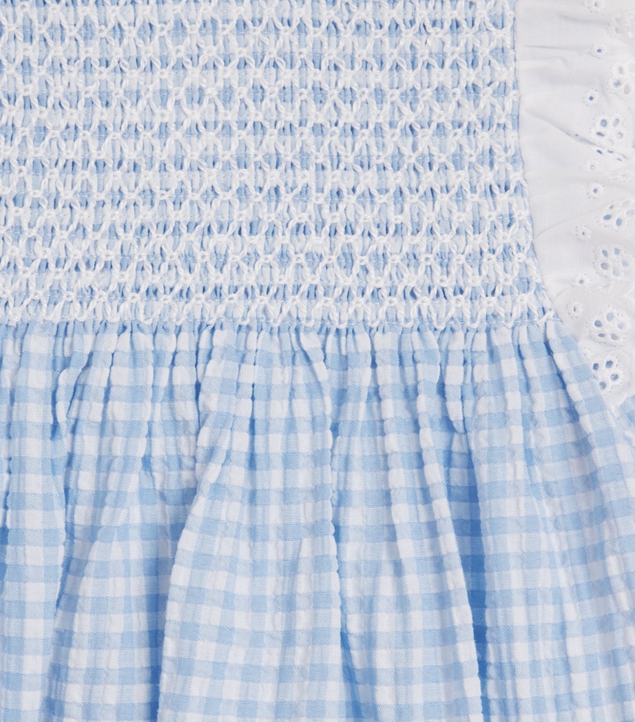 Cotton-Blend Gingham Dress and Bloomers Set (3-36 Months) 801 T1698 SKY BLUE Image 4