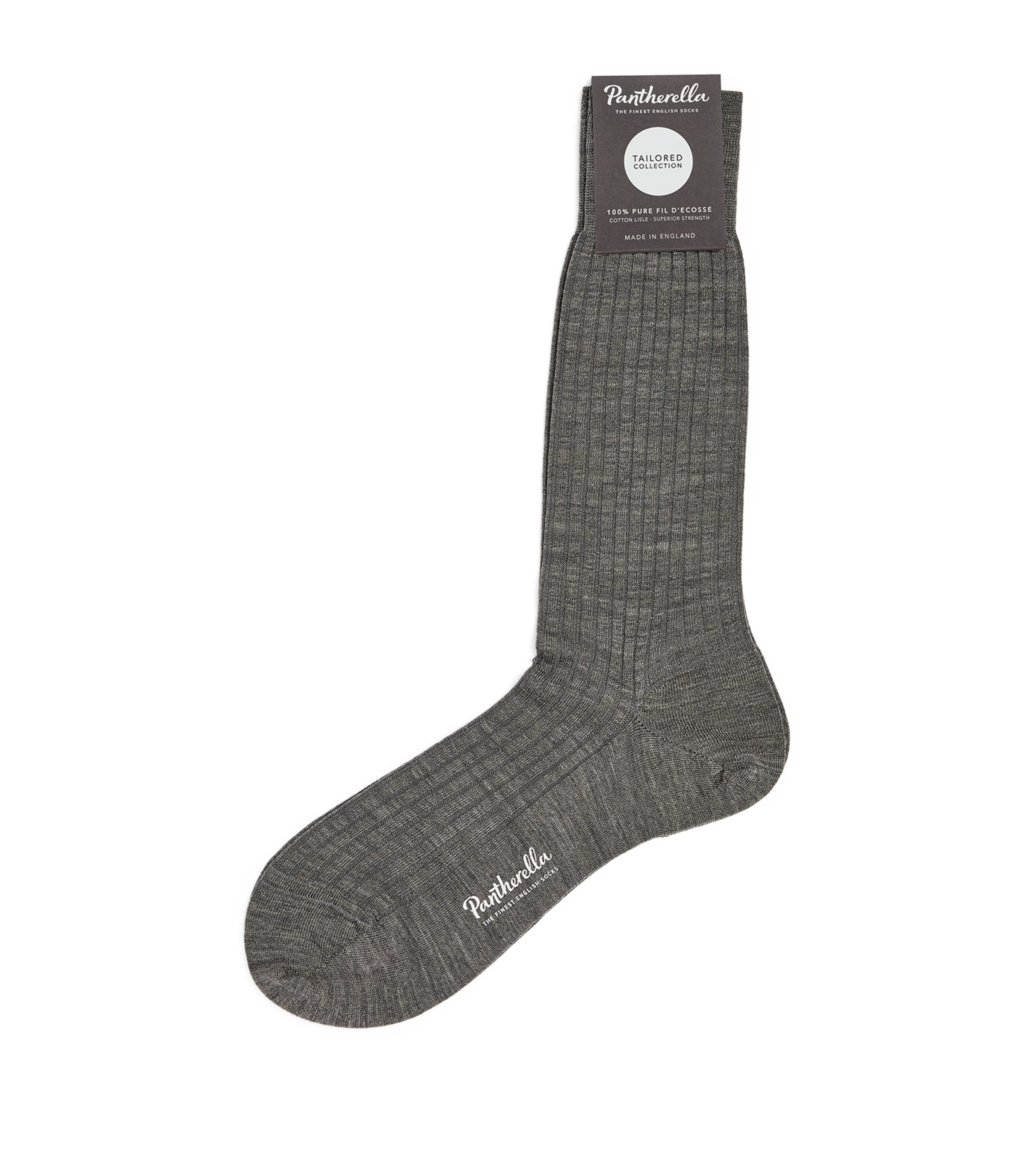 Shop Pantherella Wool-blend Ribbed Socks In Grey