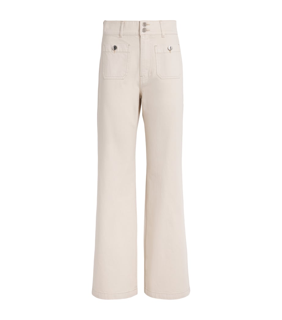 Veronica Beard Womens Taylor Wide-Leg Jeans Ecru Image 1