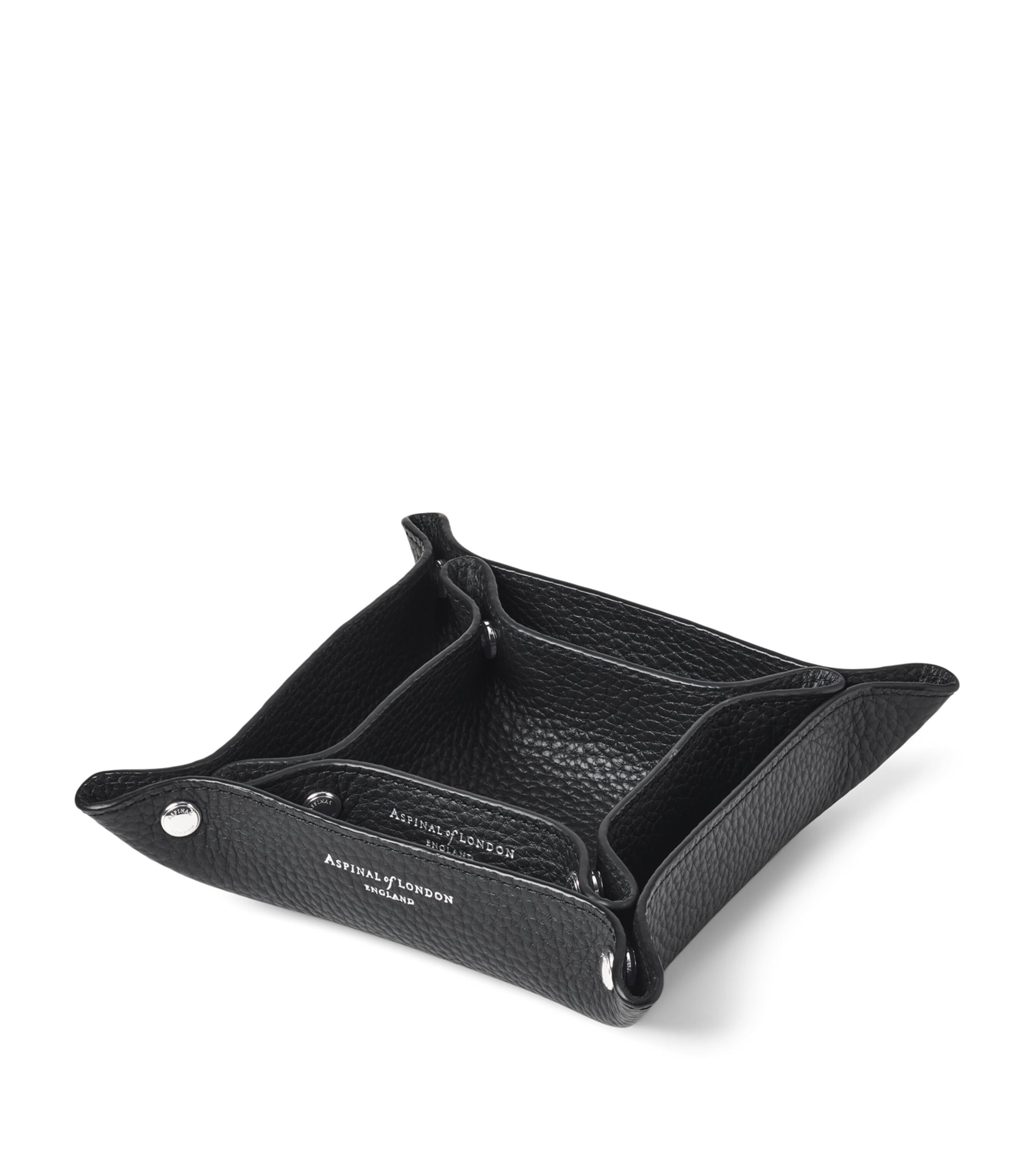 Medium Grained Leather Tidy Tray (13cm x 13cm) BLACK Image 3