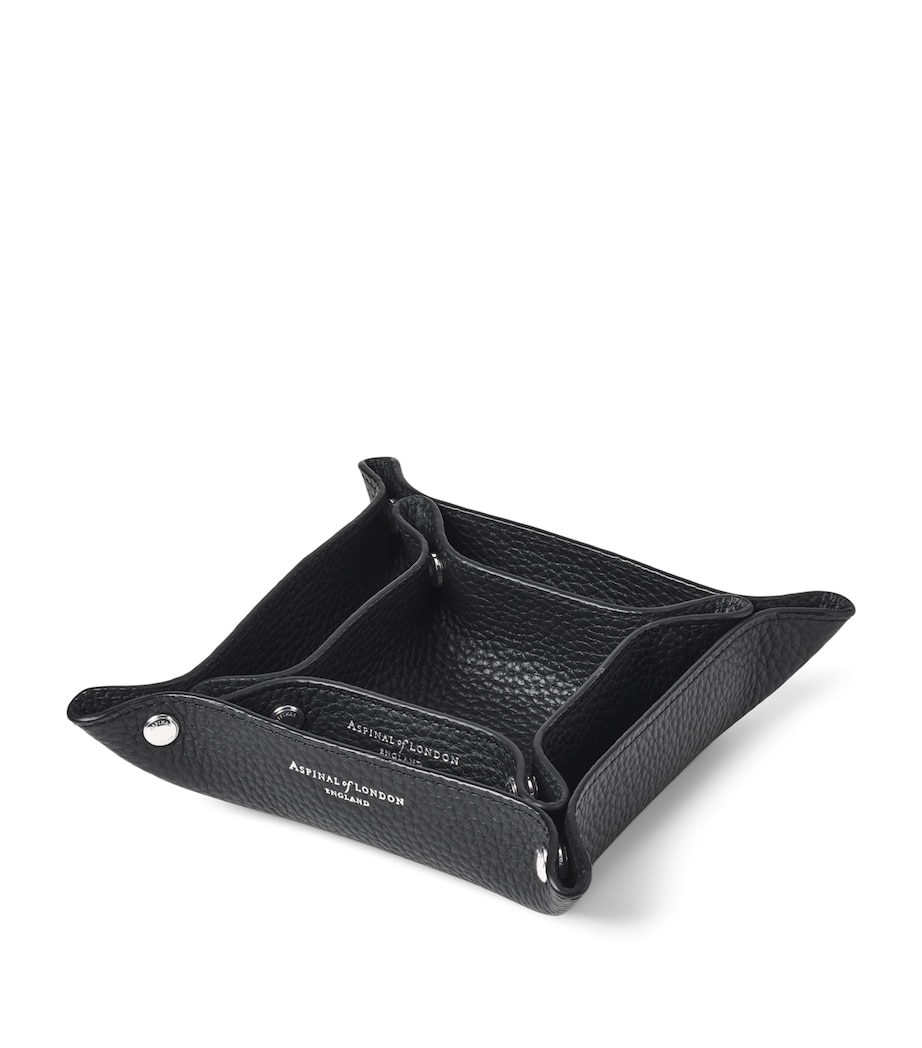 Medium Grained Leather Tidy Tray (13cm x 13cm) BLACK Image 3