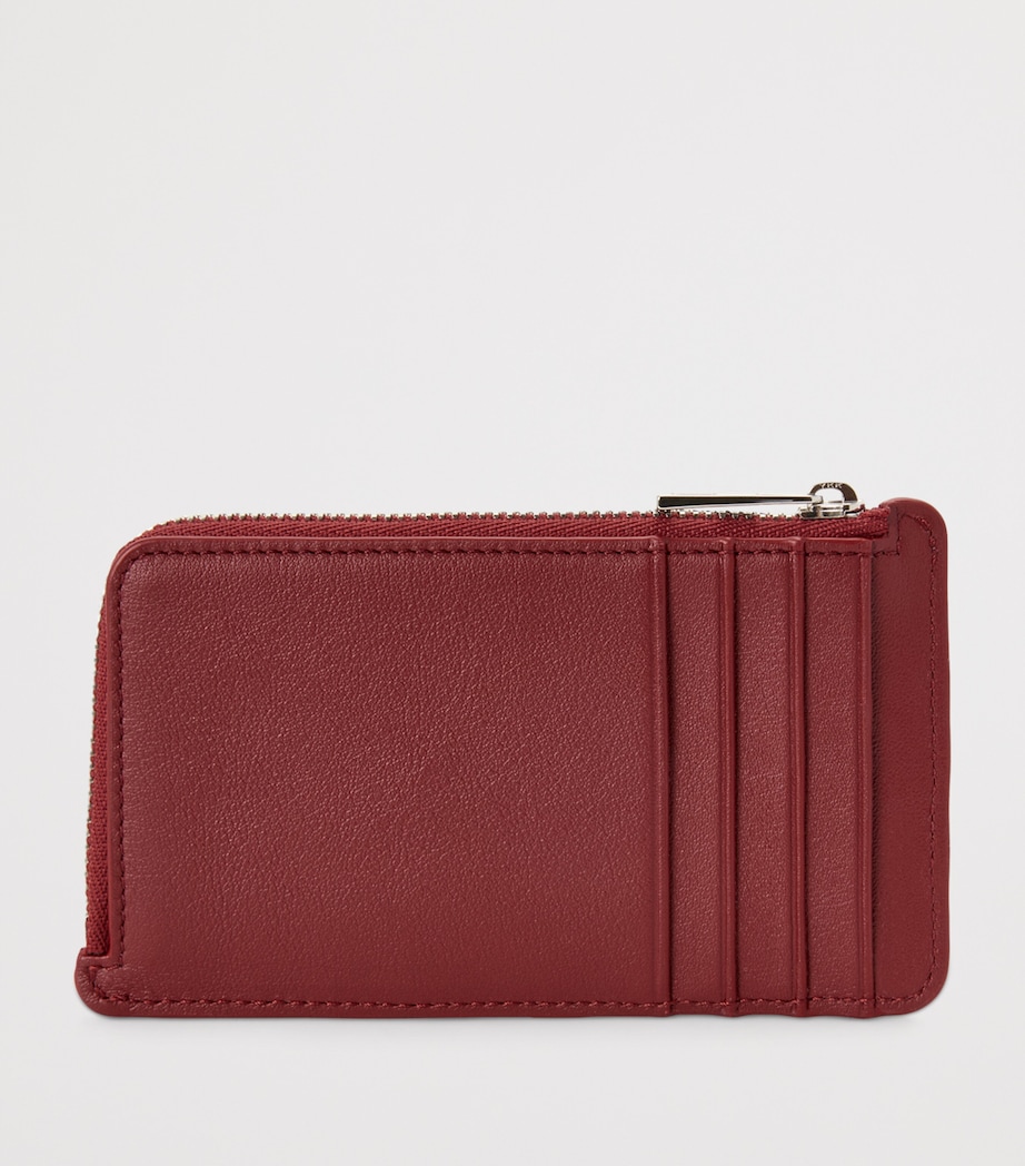 Leather Brick Card Holder BURNT RED Image 2