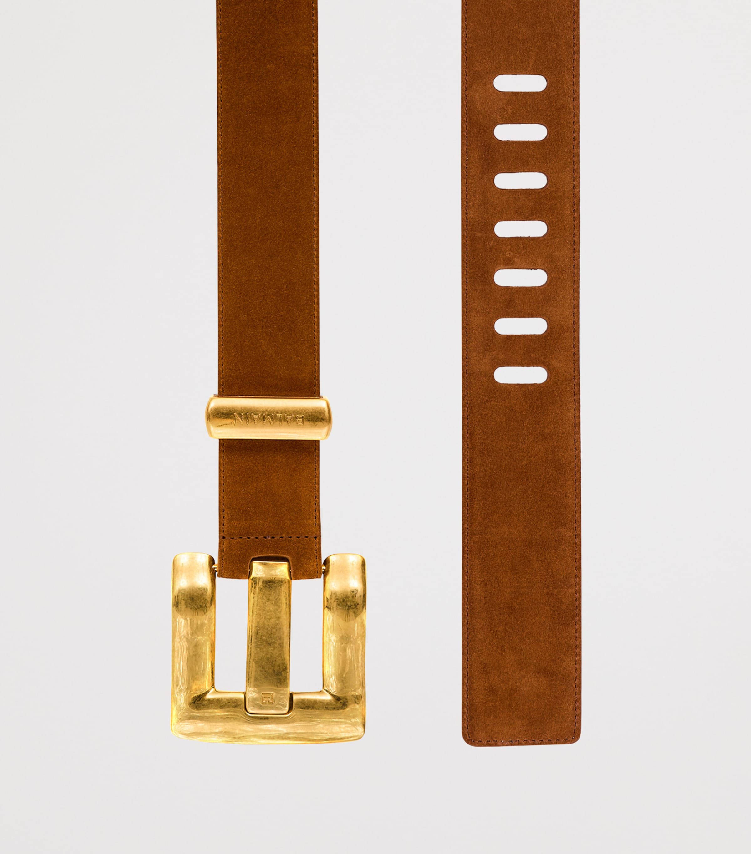 Balmain Suede Anthem Belt Caramel Image 4