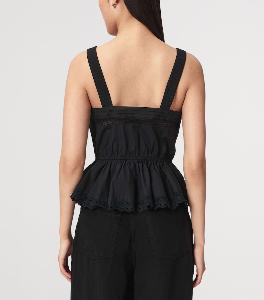 AllSaints Womens Organic Cotton Gwen Top Black Image 4