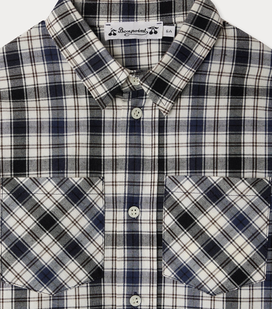 Organic Cotton Altman Check Shirt (4-8 Years) INDIGO Image 3