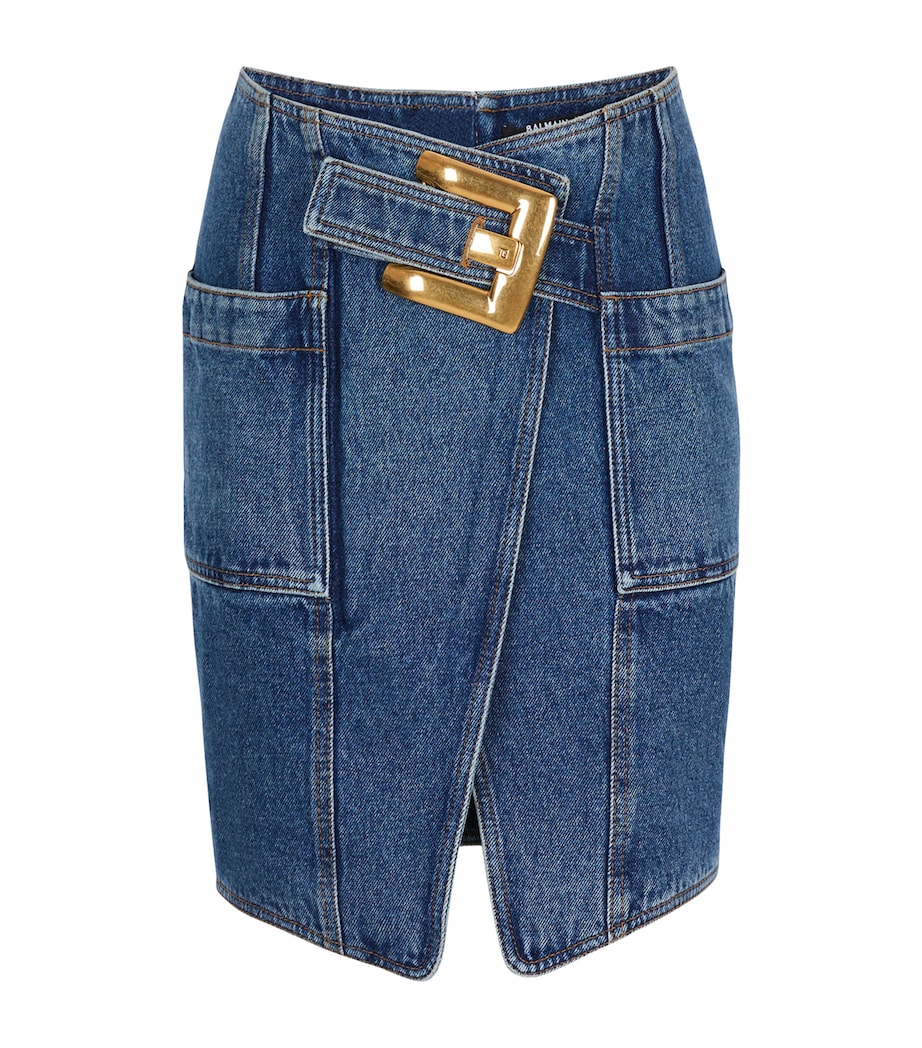 Denim Belted Mini Skirt 6EX BLEU JEAN FONCE Image 1