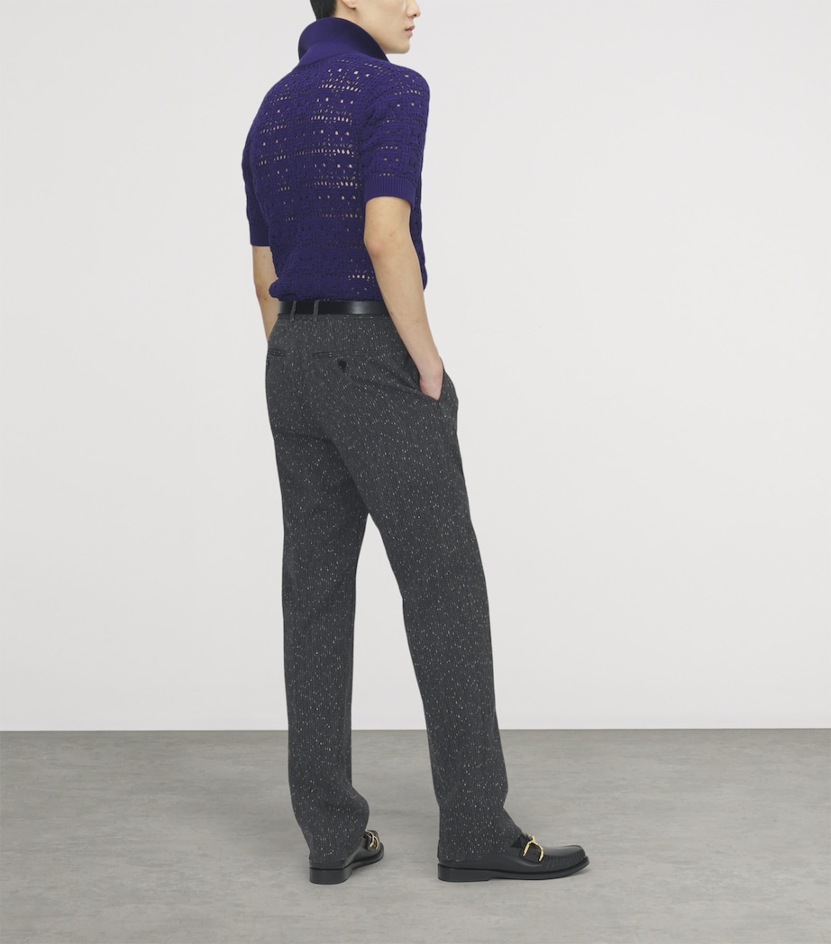 McQueen Mens Crochet-Skull Polo Shirt Image 3