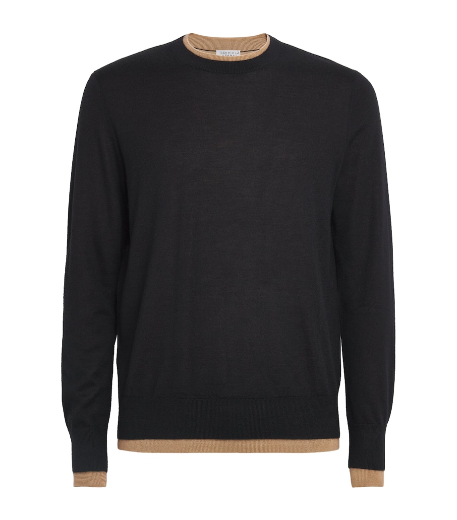 Gabriela Hearst Mens Cashmere-Silk Reversible Wells Sweater Black/camel Image 1