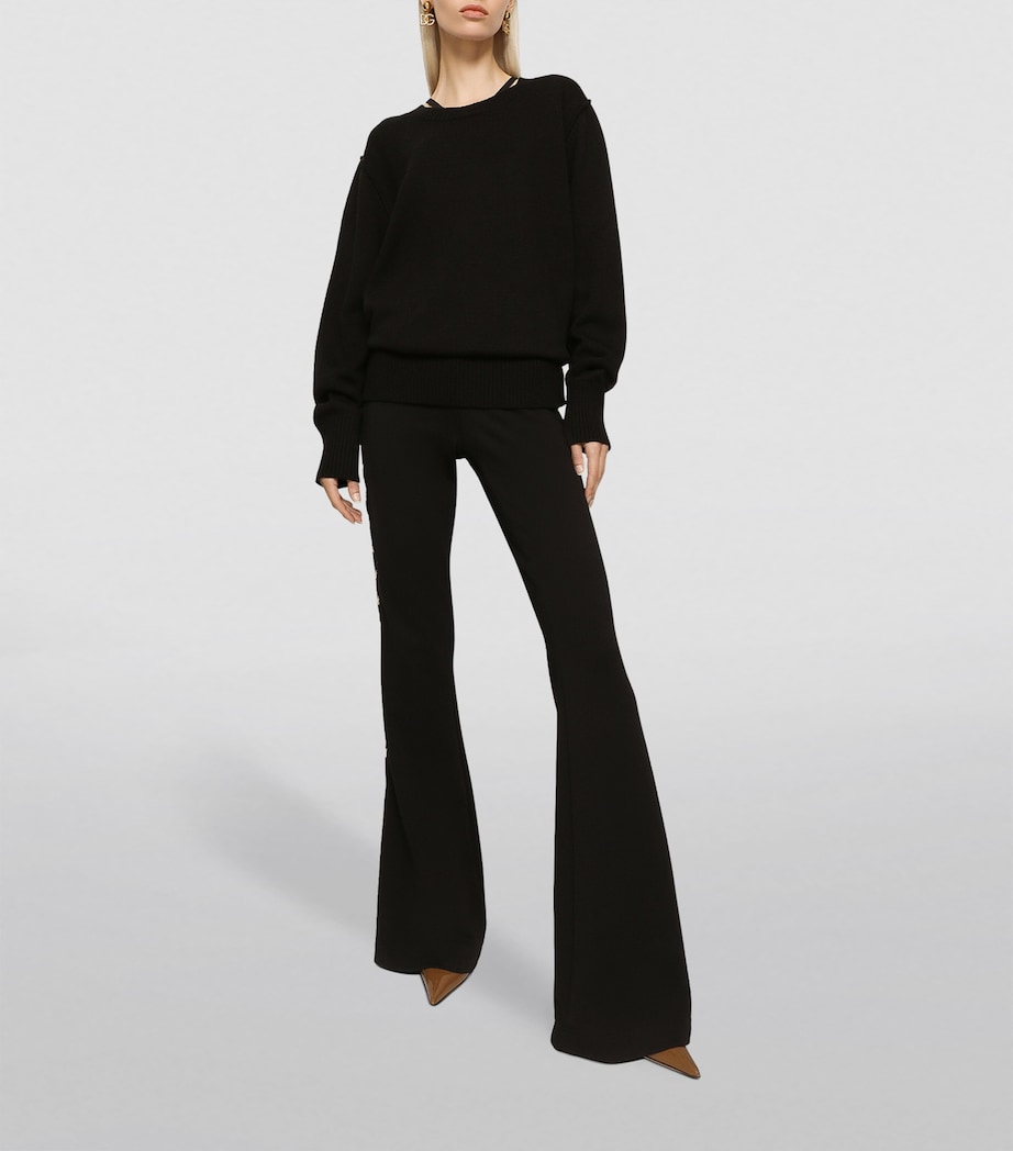 Virgin Wool Knitted Sweater N0000-BLACK Image 4