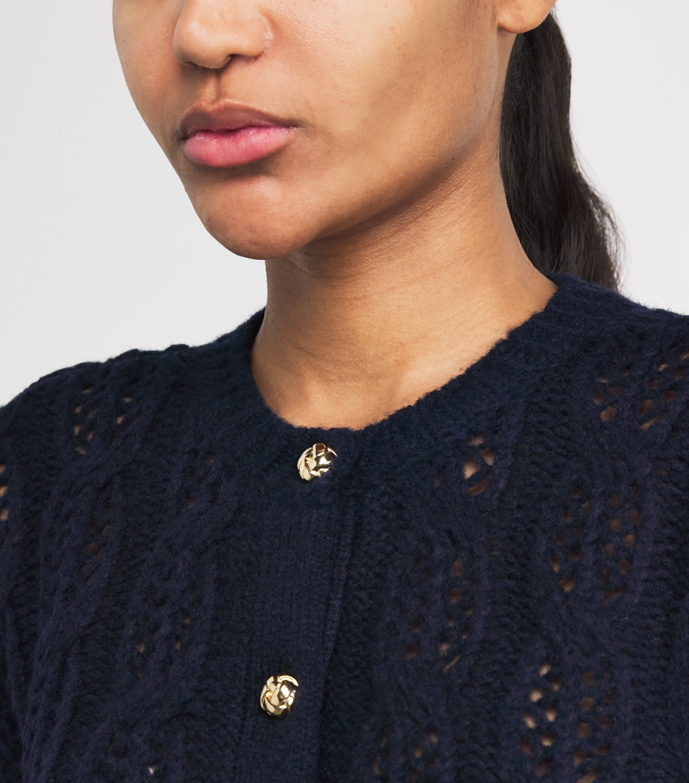 Merino Wool-Blend Cape Sweater NAVY Image 6