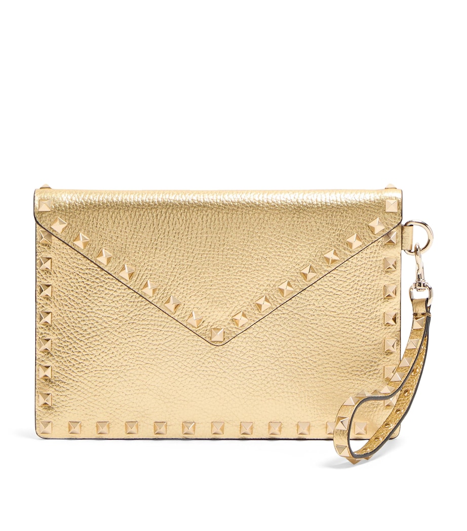 Metallic Leather Rockstud Pouch I8M Image 1